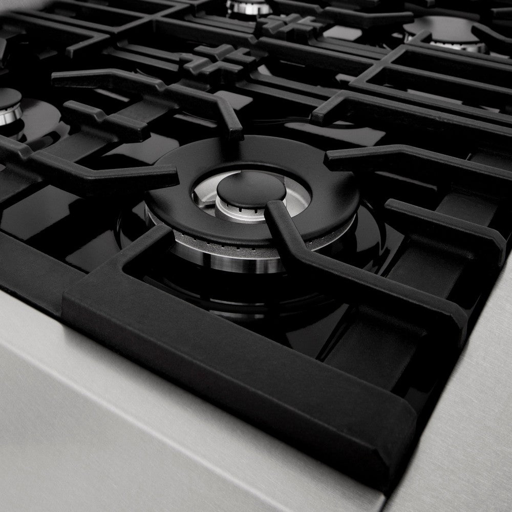ZLINE 48-Inch Professional Gas Rangetop with 7 High-Power Burners & Porcelain Cooktop - Satin Stainless Steel (RTS 48) - Perfect for Home Chefs & Commercial Kitchens