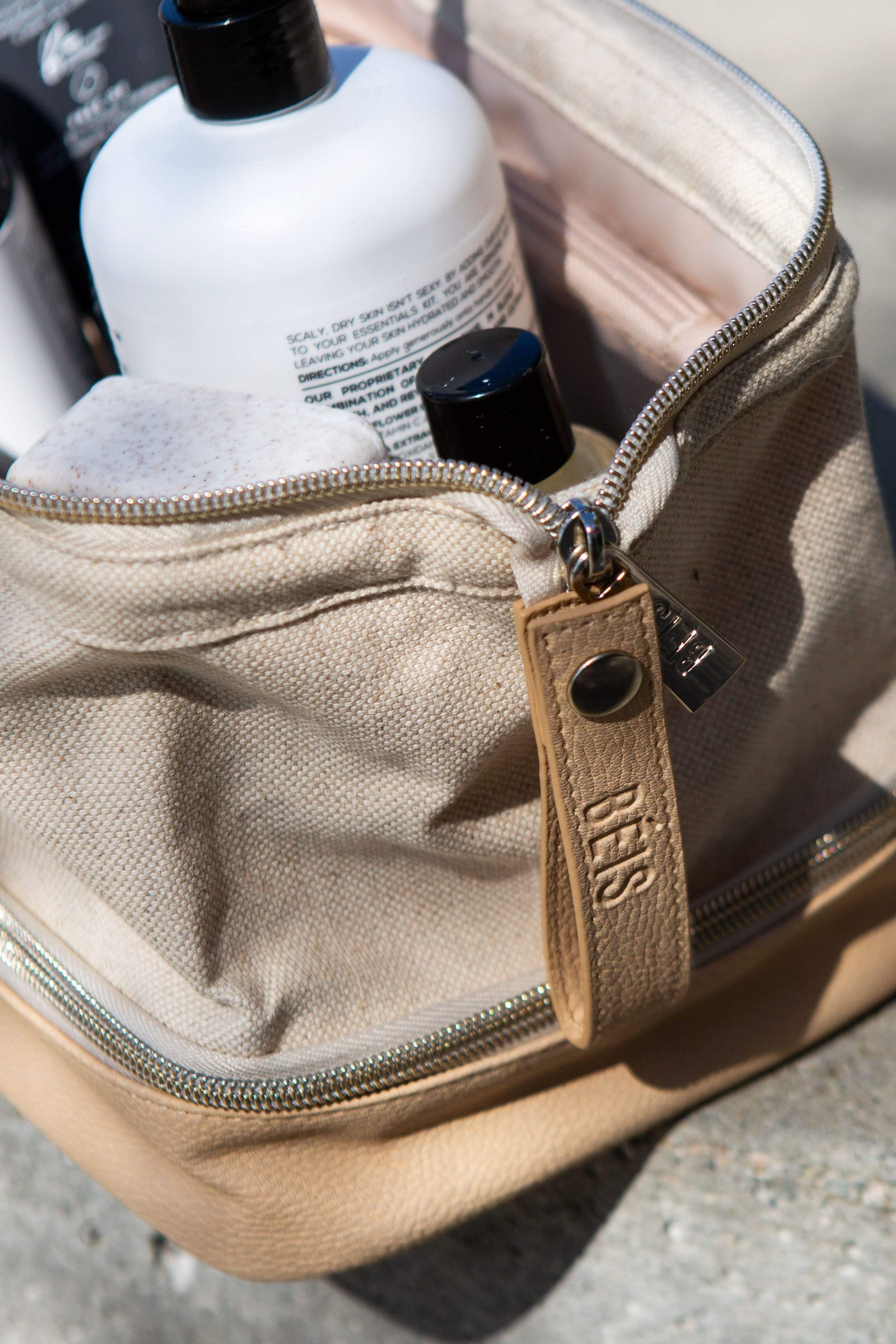 Premium Beige Dopp Kit - Stylish Travel Toiletry Bag for Men & Women | Perfect for Gym, Camping, Business Trips & Vacation Essentials