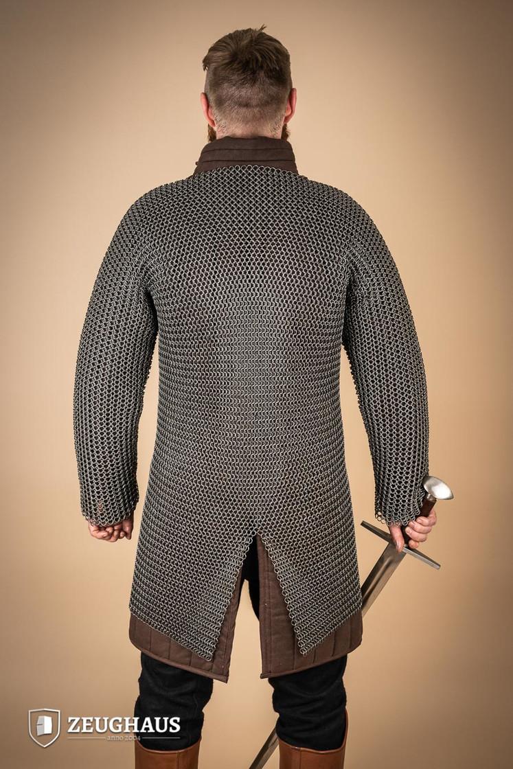 Chainmail Hauberk Armor - 9mm Steel Round Ring Medieval Knight Costume for LARP, Cosplay & Renaissance Fairs | Oil-Finished for Durability & Authentic Look