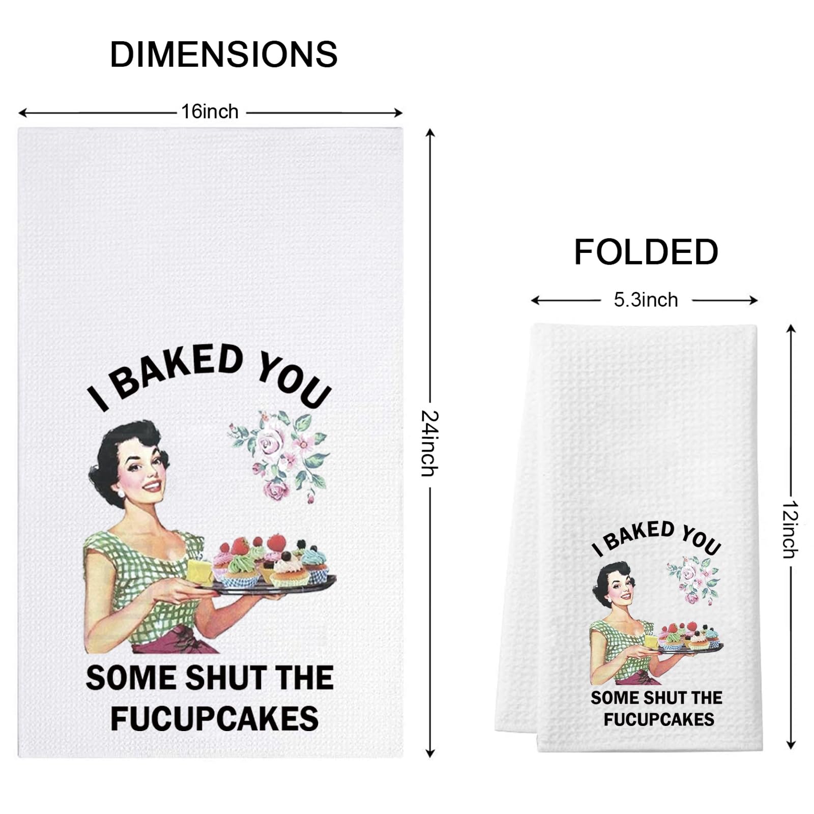Funny Sarcastic Kitchen Towel - 'I Baked You' Novelty Dish Cloth & Tea Towel for Housewives - Perfect for Gifts, Home Decor & Humorous Kitchen Accessories