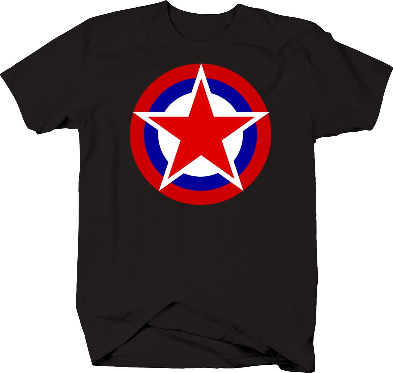 Captain Shield Patriotic Red White Blue T-Shirt for Men - Comfortable American Flag Graphic Tee - Perfect for 4th of July, Veterans Day & Casual Wear