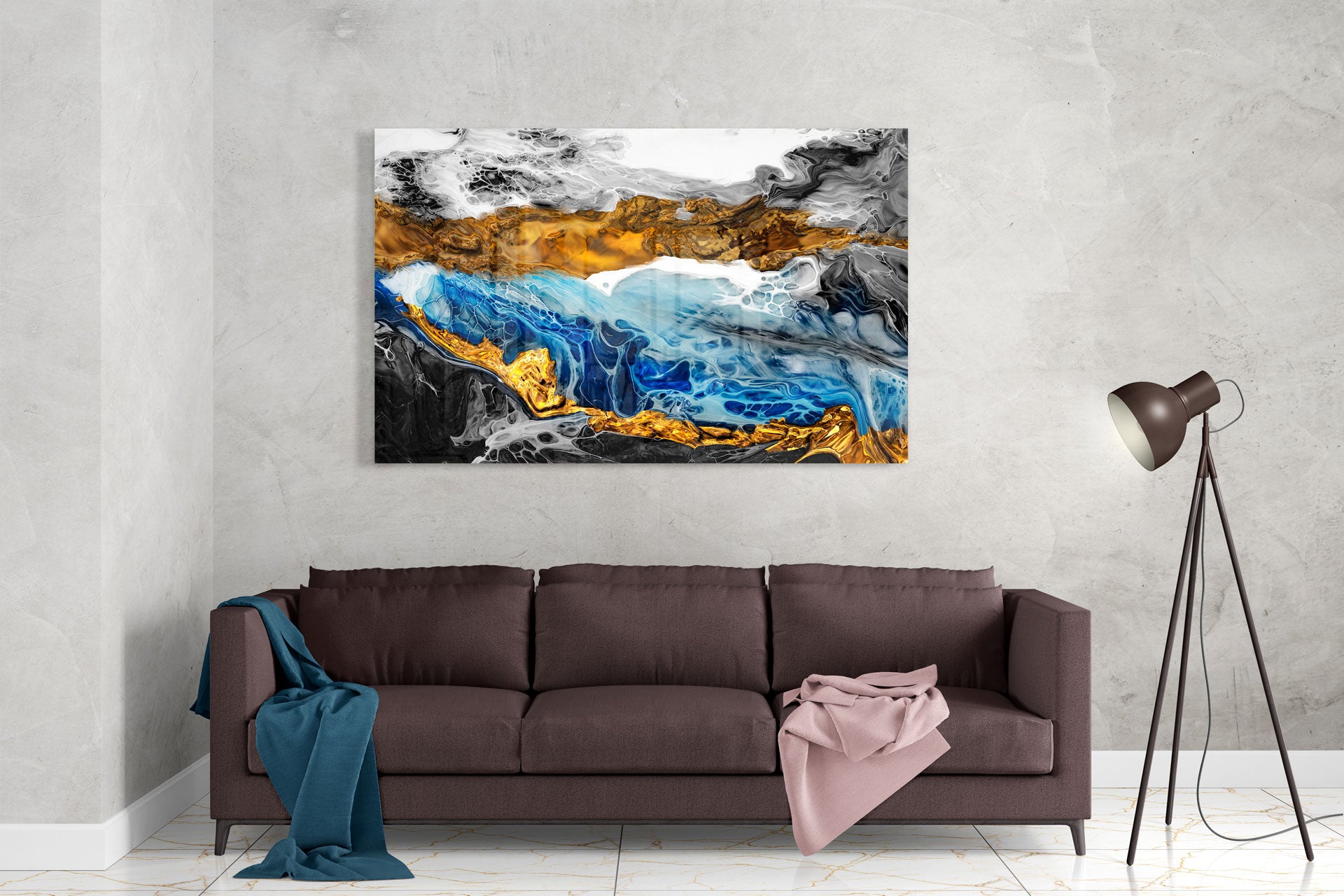 Elegant River Marble Design Home Decor - Perfect for Living Room, Bathroom & Office Decoration