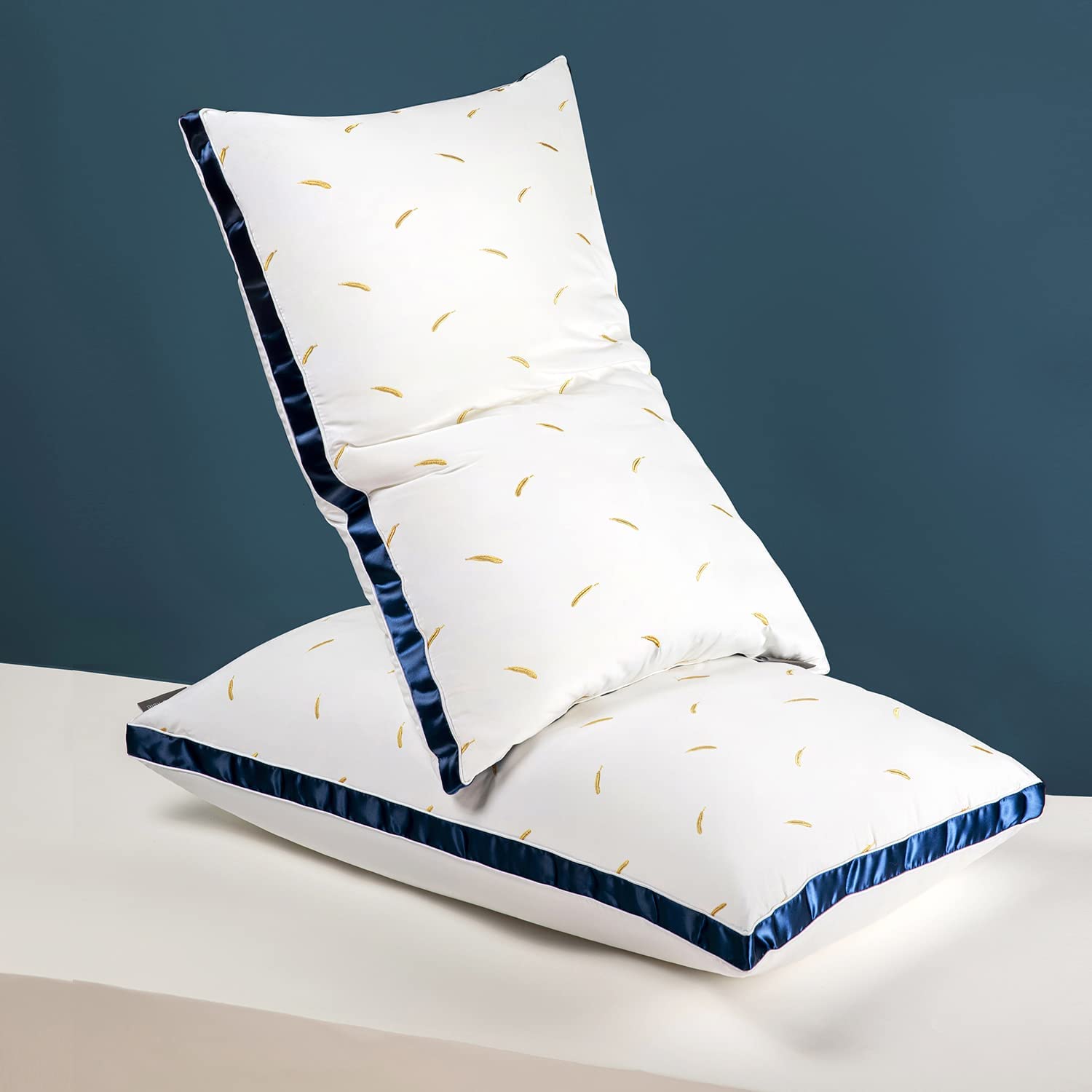 SONORO KATE King Size Pillows for Sleeping - Set of 2, Soft & Supportive Bed Pillows, 100% Cotton Breathable Hotel Quality Pillows for Side, Back and Stomach Sleepers - Perfect for Home, Bedroom, Hotel and Travel Use