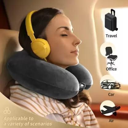 Vedartah U-Shaped Memory Foam Travel Neck Pillow - Ergonomic Support for Airplane, Car & Train Rides - Perfect for Long Flights, Road Trips & Commuting