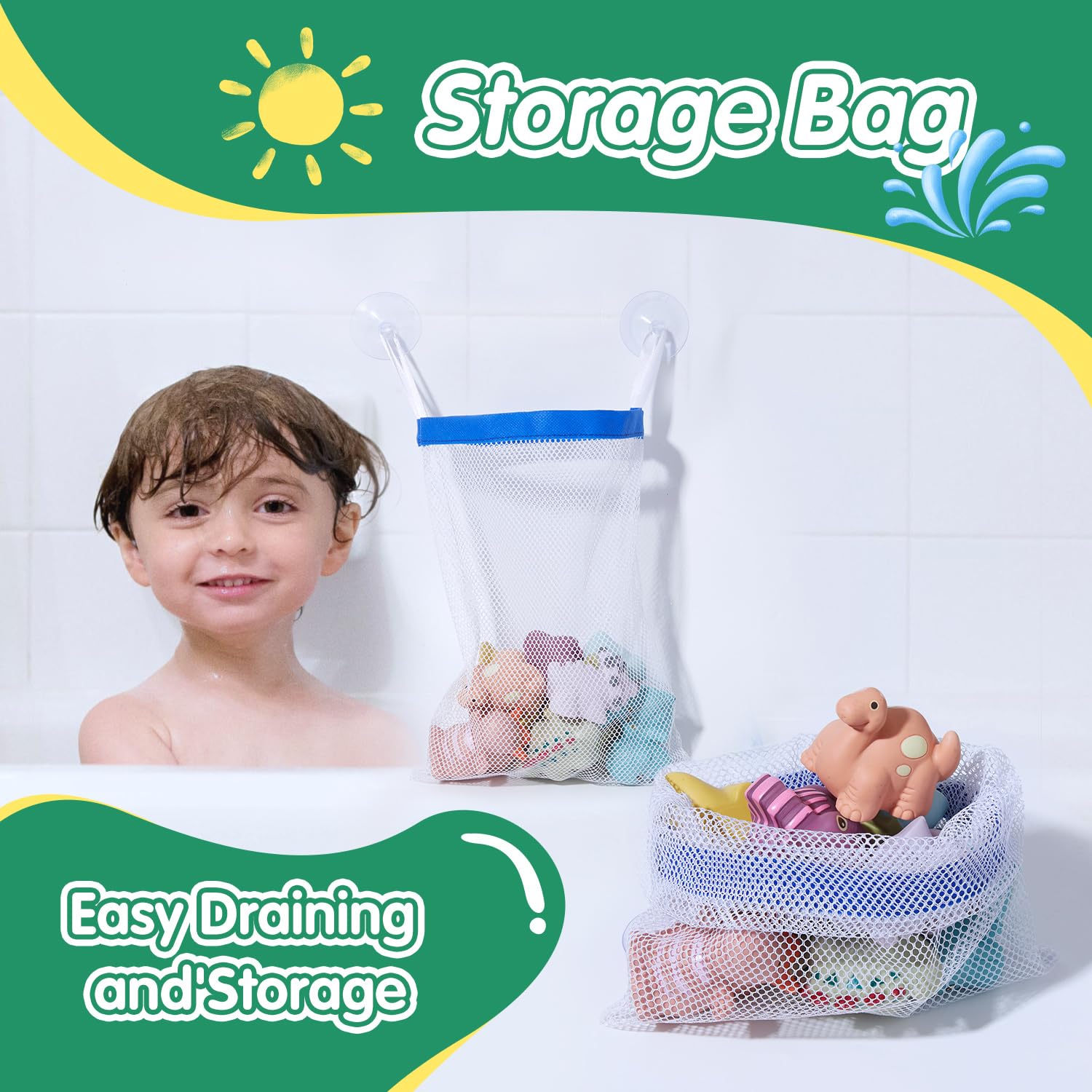 AMCHSURI 9-Pack Mold Free Baby Bath Toys for Toddlers 1-3 Years & Infants 6-18 Months - No Hole Dinosaur Bathtub Toys for Safe Splashing Fun - Perfect Bath Time Sensory Toys for Kids & Baby Shower Gifts