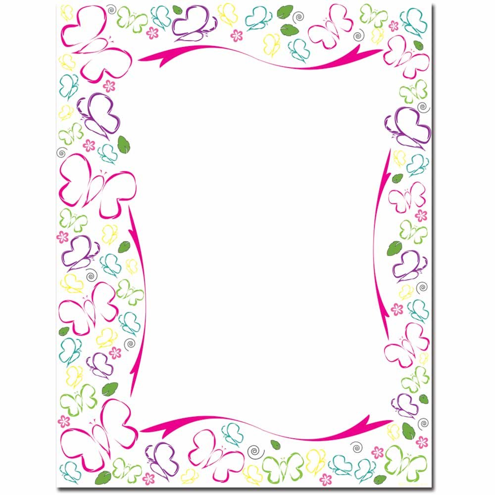 Premium Sketched Butterflies Letterhead Paper - 25 Sheets for Laser & Inkjet Printers | Elegant Stationery for Wedding Invitations, Business Correspondence & Creative Projects