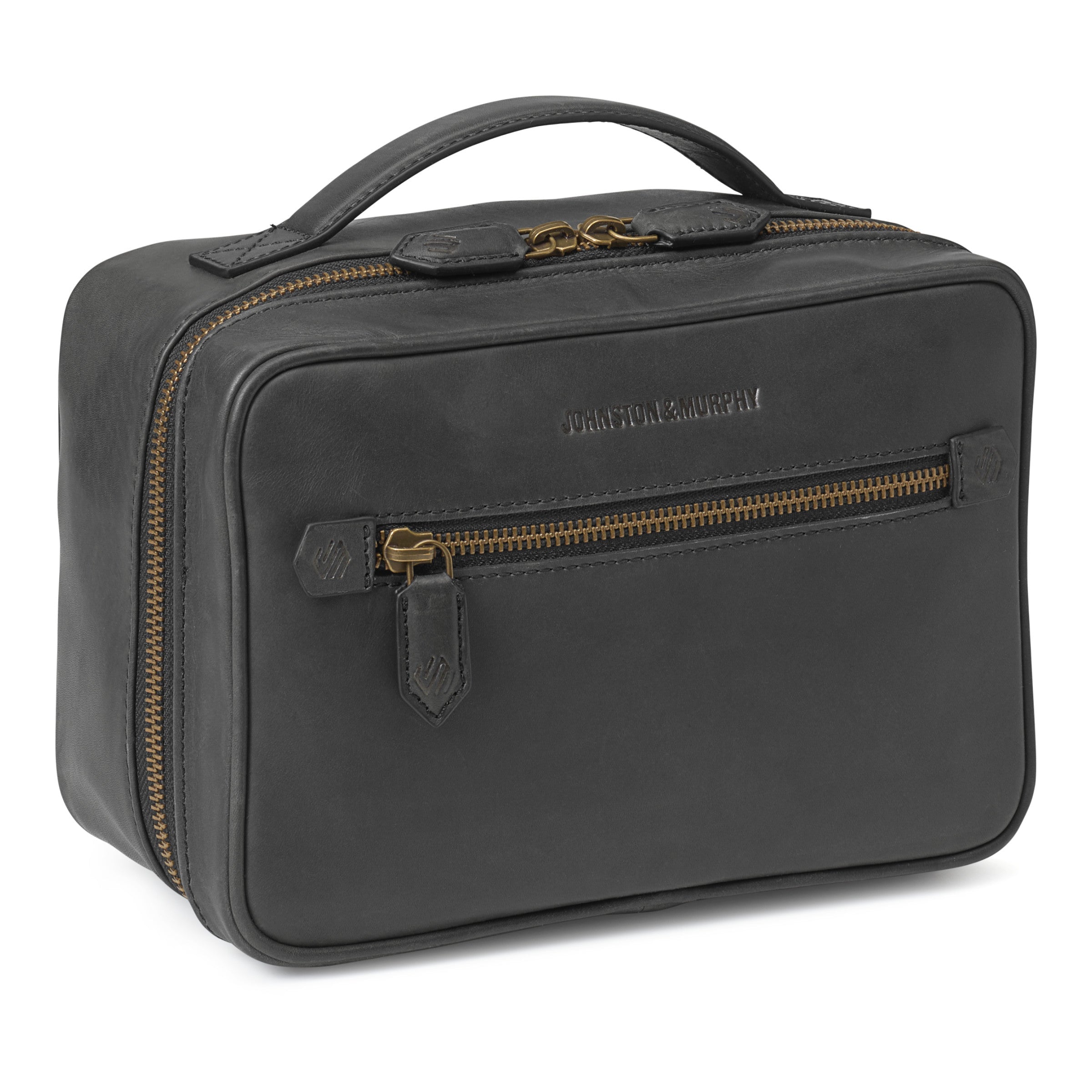 Johnston & Murphy Rhodes Travel Kit - Premium Leather Toiletry Bag for Men | Perfect for Business Trips, Vacations & Grooming Essentials Organization
