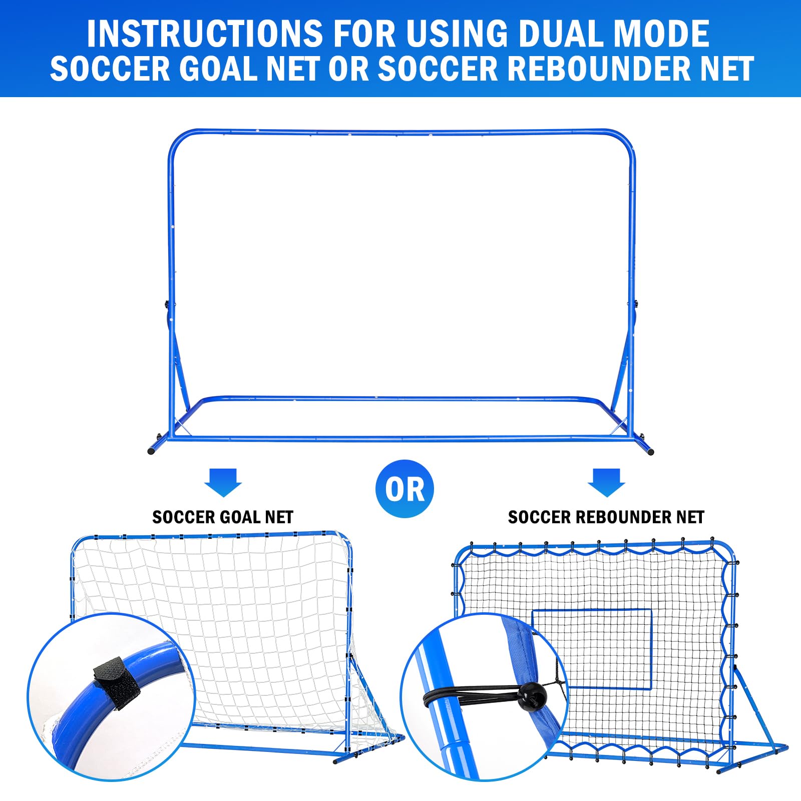 Dual-Mode Soccer Goal & Rebounder Net - Premium Durable Training Equipment for Shooting, Control & Passing Practice - Adjustable Angle for All Skill Levels - Perfect Soccer Gift for Kids, Teens & Adults - Ideal for Backyard, Park & Team Training Sessions