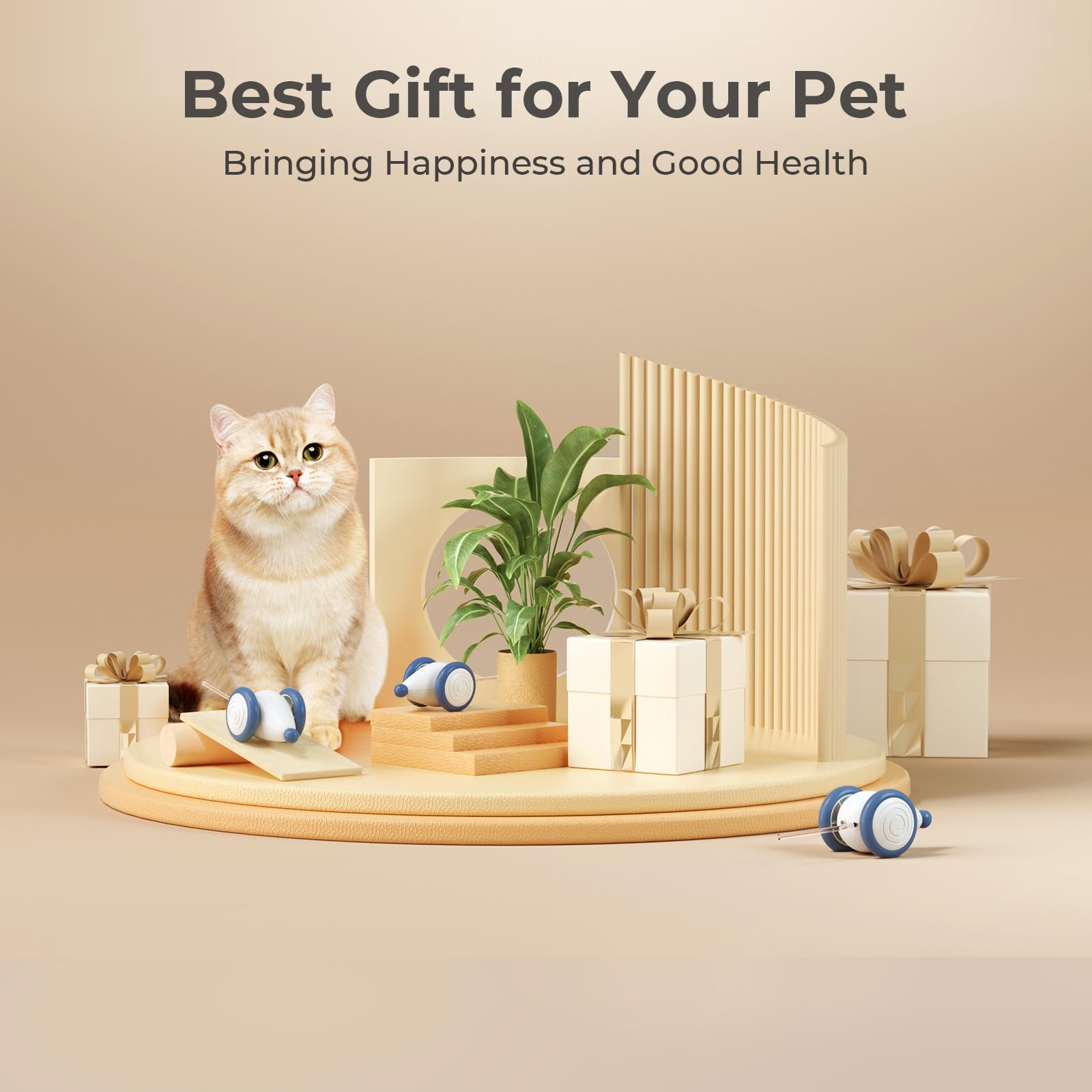 Cheerble Interactive Cat Toys for Indoor Cats - Automatic LED Light-Up Wicked Mouse Toy, Smart Electric Kitten Toy with USB Rechargeable & Auto On/Off (Blue) - Perfect for Playtime, Exercise, and Boredom Relief for Your Feline Friend