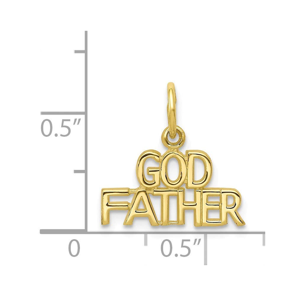 10K Yellow Gold Godfather Charm Pendant - Roy Rose Jewelry - Italian Mafia Inspired Necklace for Men - Perfect Gift for Father's Day, Birthday & Special Occasions