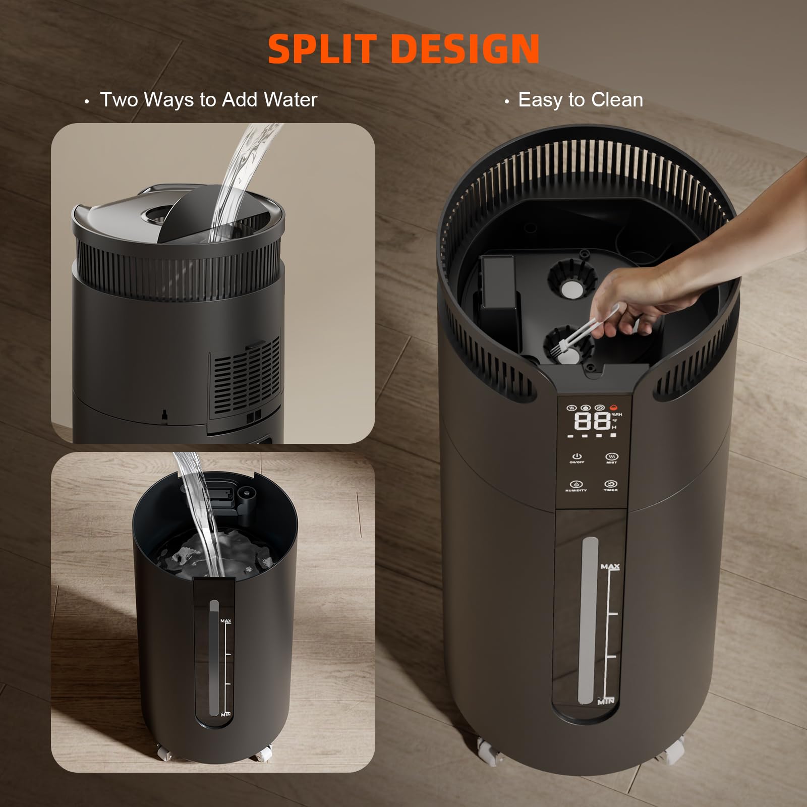 Spider Farmer 16L Large Room Cool Mist Humidifier with Humidistat & Timer - Ultrasonic Top Fill Plant Humidifier for Grow Tents, Mushroom Greenhouses, Bedrooms - Perfect for Indoor Gardening, Plant Care & Home Comfort