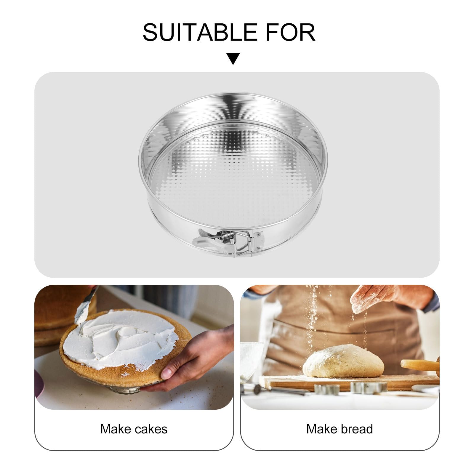 DOITOOL 10 Inch Springform Pan Round Nonstick Cheesecake Pan - Stainless Steel Removable Bottom Baking Pan for Cheesecake, Quiche, Tarts | Leakproof Design for Perfect Home Baking & Dessert Making