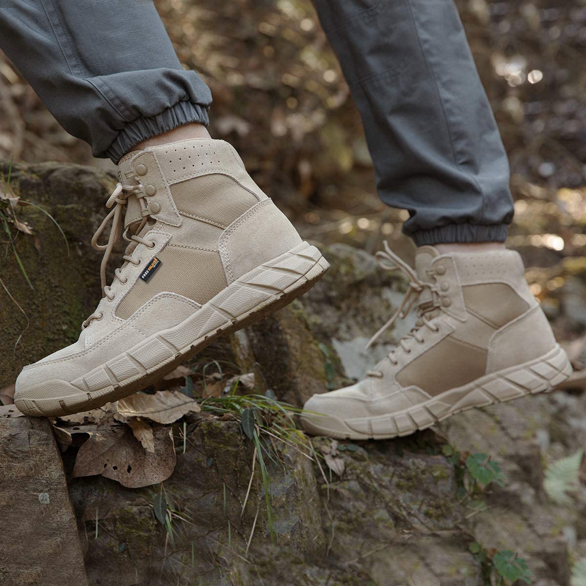 FREE SOLDIER Men's 6-Inch Tactical Hiking Boots - Lightweight Military Work Boots with Breathable Design for Outdoor, Desert & Adventure Use - Perfect for Hiking, Camping & Heavy Duty Work