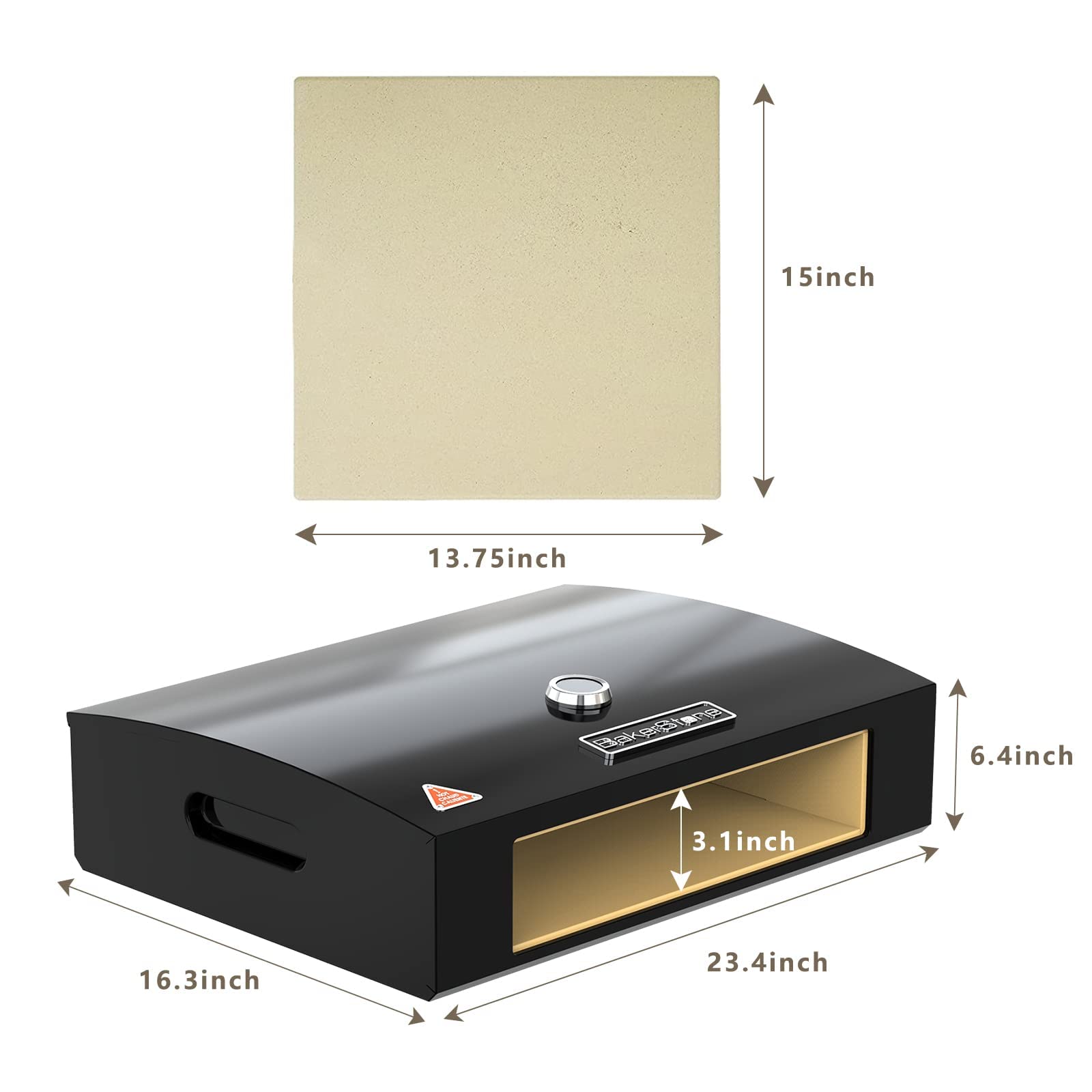 BakerStone Original Series Portable Outdoor Pizza Oven for Grill Top - Gas & Charcoal Compatible Pizza Maker with Dust Cover - Perfect for Backyard, Camping & Tailgating Parties