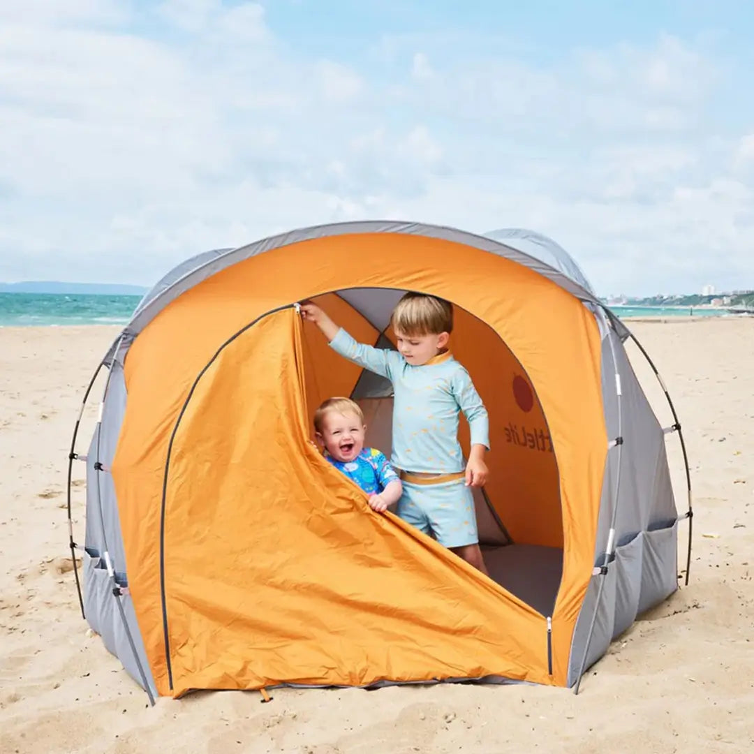 LittleLife Family Beach Shelter - Portable Sun Shade Tent for Outdoor, Picnic, Camping & Beach Day - UV Protection & Water-Resistant Canopy
