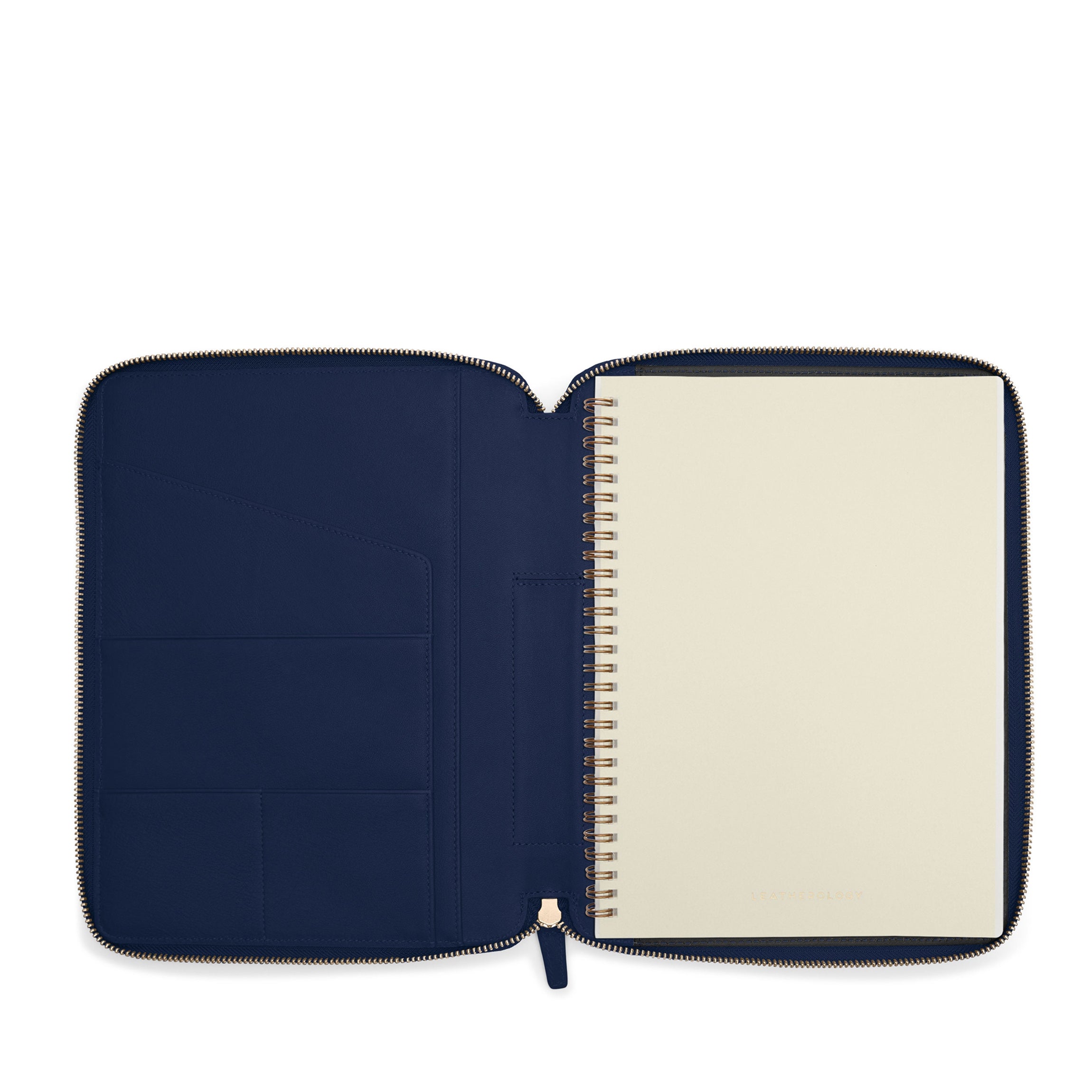 B5 Navy Blue Zippered Spiral Notebook - College Ruled Composition Journal for School, Office & Travel Note Taking
