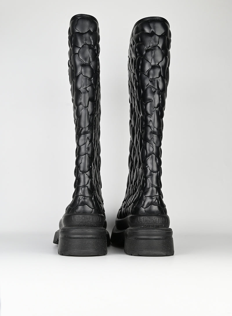 Valentino Rose Edition Rubber Boots - Size 39 | Waterproof Rain Boots for Women, Fashionable & Comfortable | Perfect for Rainy Days, Outdoor Adventures & Street Style