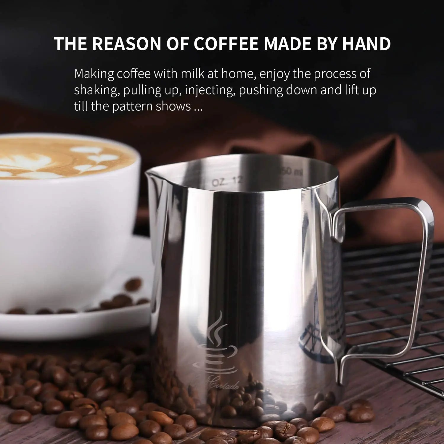 Premium Stainless Steel Milk Frothing Pitcher for Espresso & Latte Art - Barista-Grade 12oz/16oz with Measurement Markings - Perfect for Home Coffee Makers & Professional Cafes