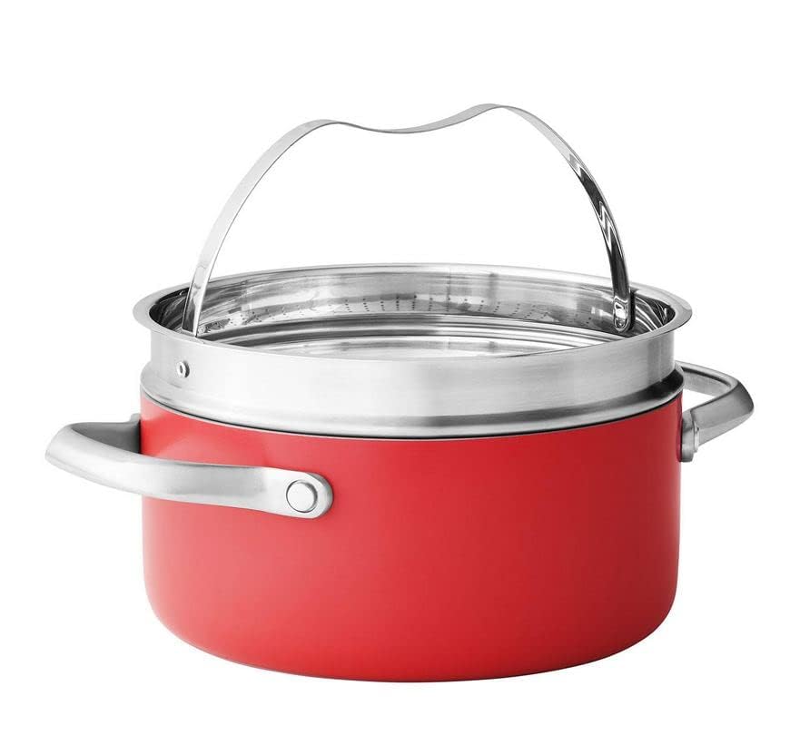 Premium 11-Piece Modern Ceramic Cookware Set with Smart Kitchen Tools - Non-Toxic, Scratch-Resistant (Red) - Perfect for Healthy Cooking, Family Dinners & Professional Chefs