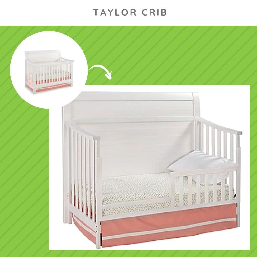 Westwood Design Convertible Crib Toddler Bed Safety Guard Rail - Solid Wood Conversion Rail for Kids Bed Transition - Childproof Bed Rail for Toddler Safety (Seashell White, Taylor) | Perfect for Nursery, Daycare & Home Use