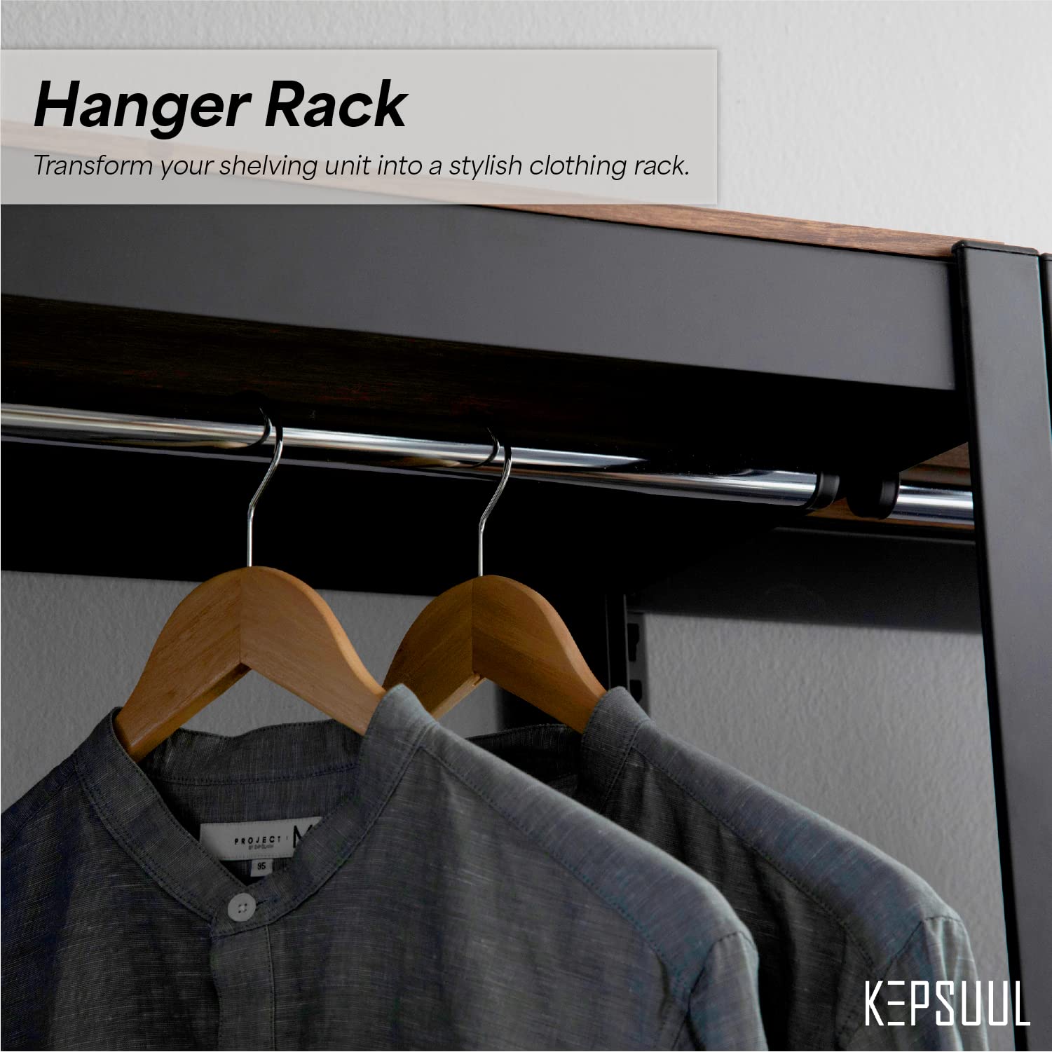 Best Customizable Modular Clothing Rack with Mesh Shelf - Black | Space-Saving Storage Solution for Bedroom, Closet & Laundry Room Organization