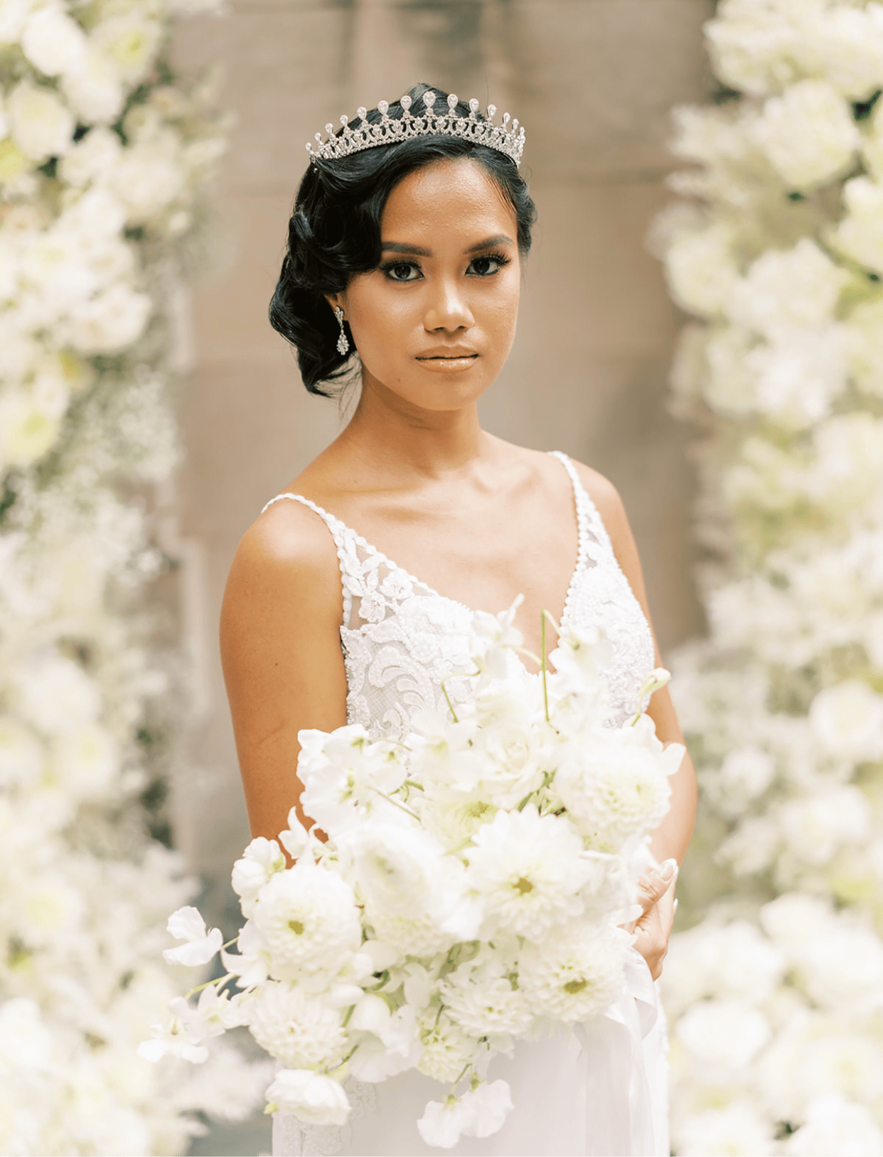 DAPHNE Bridal Tiara – Elegant Crystal Wedding Crown for Bride, Bridesmaid, and Flower Girl | Perfect for Weddings, Prom, Pageants, and Special Occasions