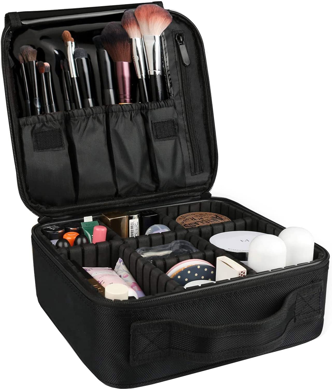 Cartxomy Professional Makeup Train Case - Large Cosmetic & Toiletry Travel Organizer Bag for Makeup Artists (Black) | Perfect for Salon, Travel & On-the-Go Beauty Professionals