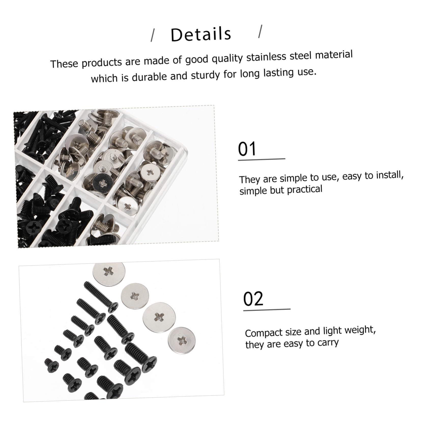 SOLUSTRE 360 Pcs M2 Round Head Stainless Steel Computer Screws - Durable Reusable Laptop Repair Screws for PC, MacBook, and Electronics Accessories