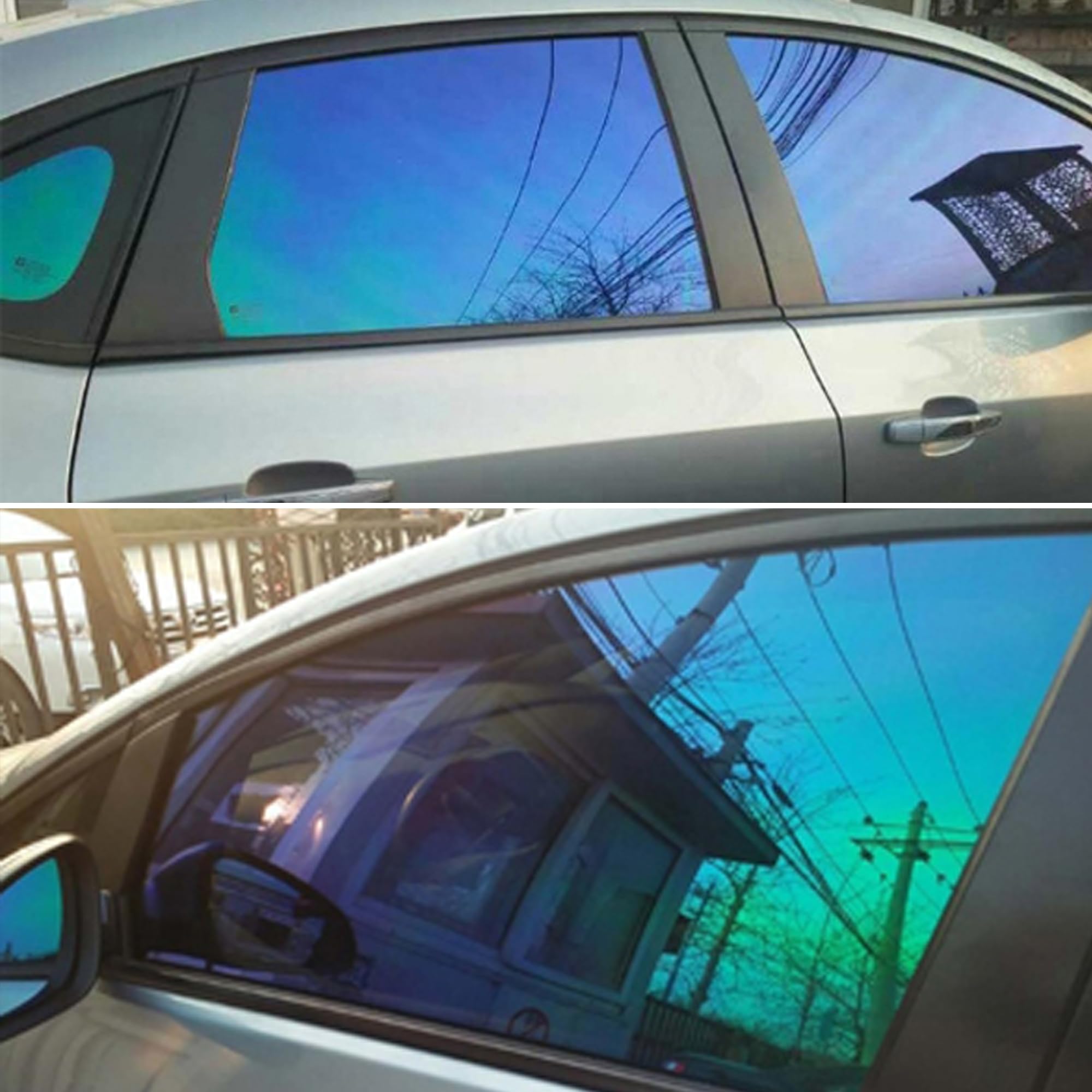Purple Chameleon Car Window Tint - 25.59'' x 51.18'' Reflective Sun Shade Film for UV Protection & Heat Reduction - Perfect for Sedans, SUVs, and Trucks