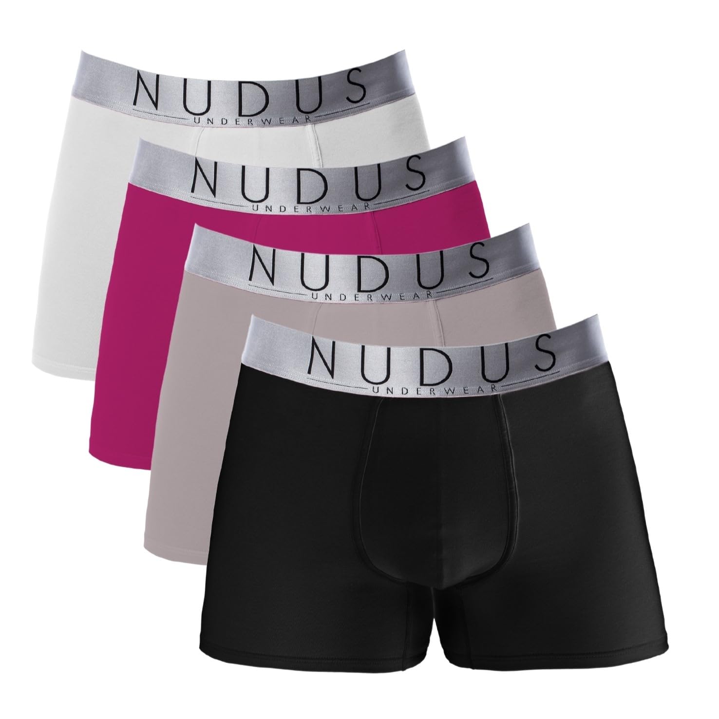 NUDUS Men's Cotton Underwear 4-Pack - Soft Breathable Briefs, Trunks & Boxer Briefs Multipack - Perfect for Everyday Wear, Gym & Travel