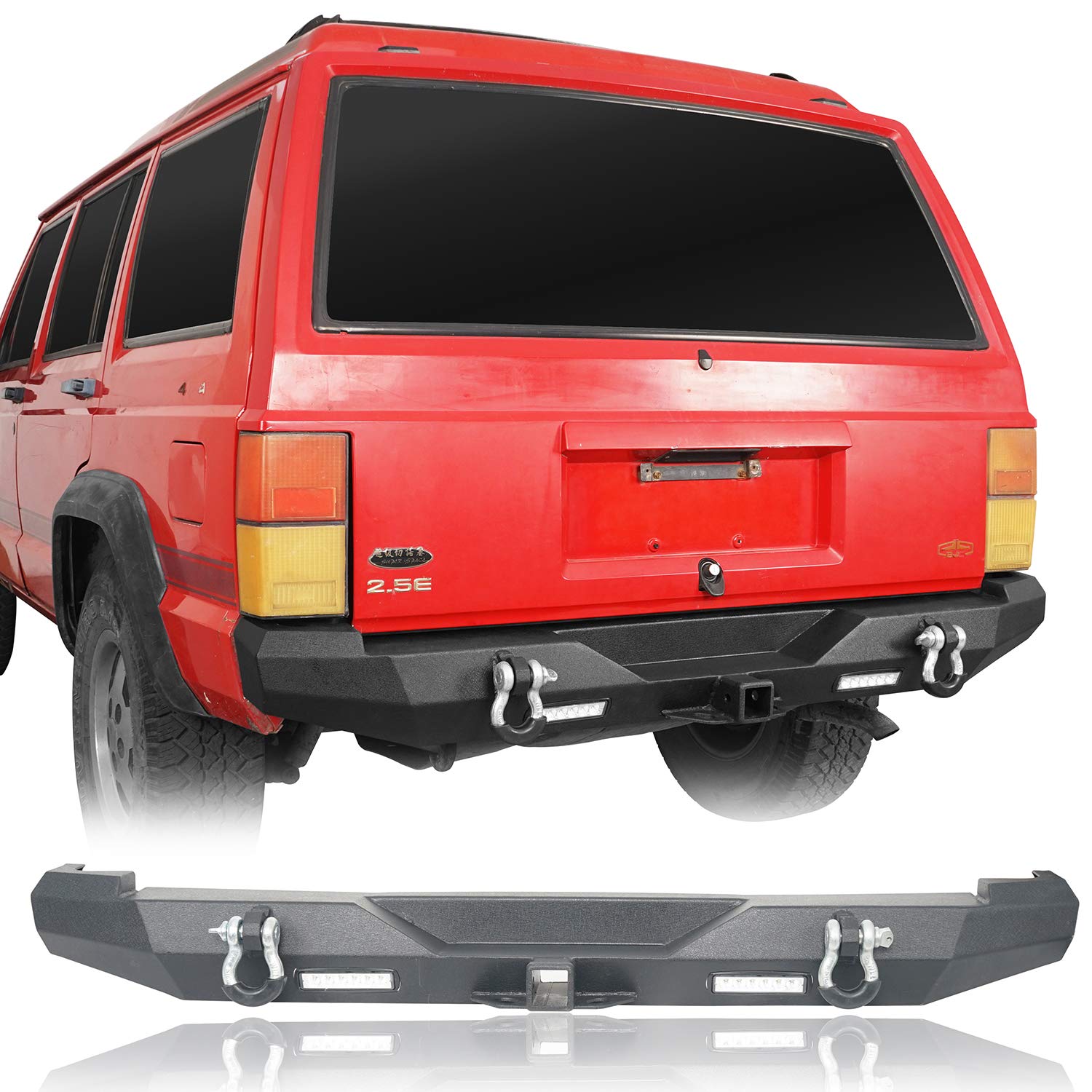 Hooke Road Heavy Duty Rear Bumper with 2×18W LED Lights & 2