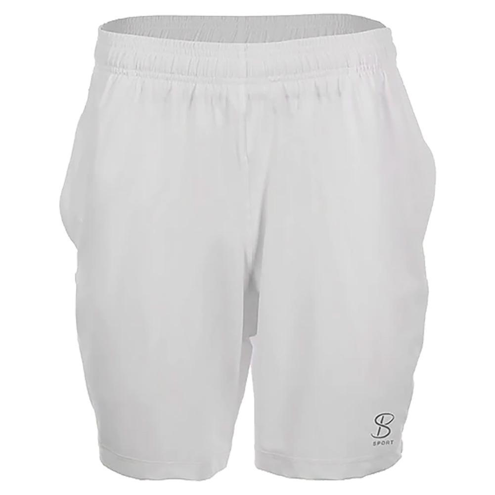 Men's SB Sport Game 7 Inch Tennis Shorts - Breathable White Athletic Shorts for Tennis, Running & Gym Workouts - Perfect for Sports & Casual Wear