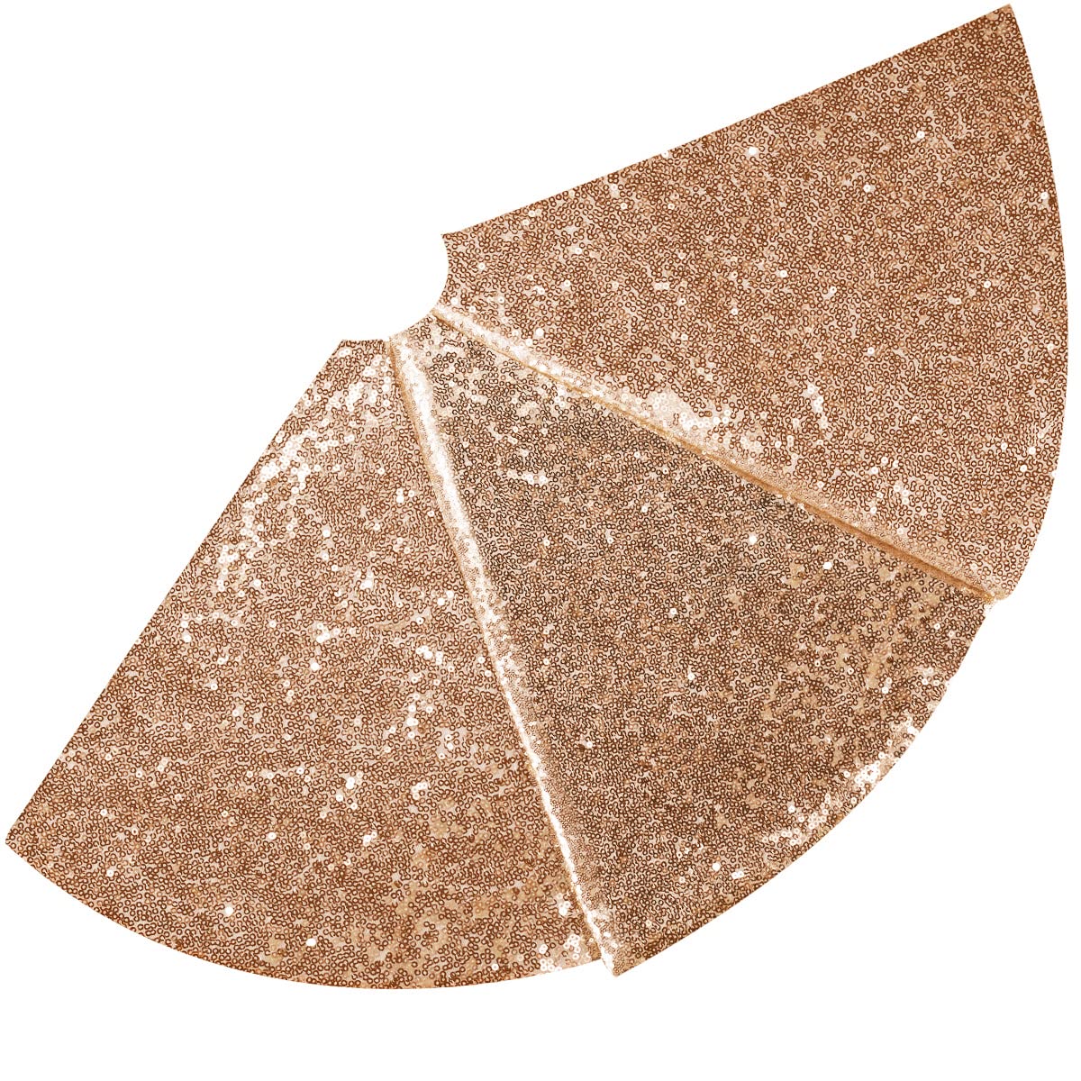 Rose Gold Sequin Christmas Tree Skirt 36 Inch - Elegant Xmas Tree Mat for Holiday Decorations, Valentine's & Spring Decor | Perfect for Living Room, Bedroom & Party Decoration