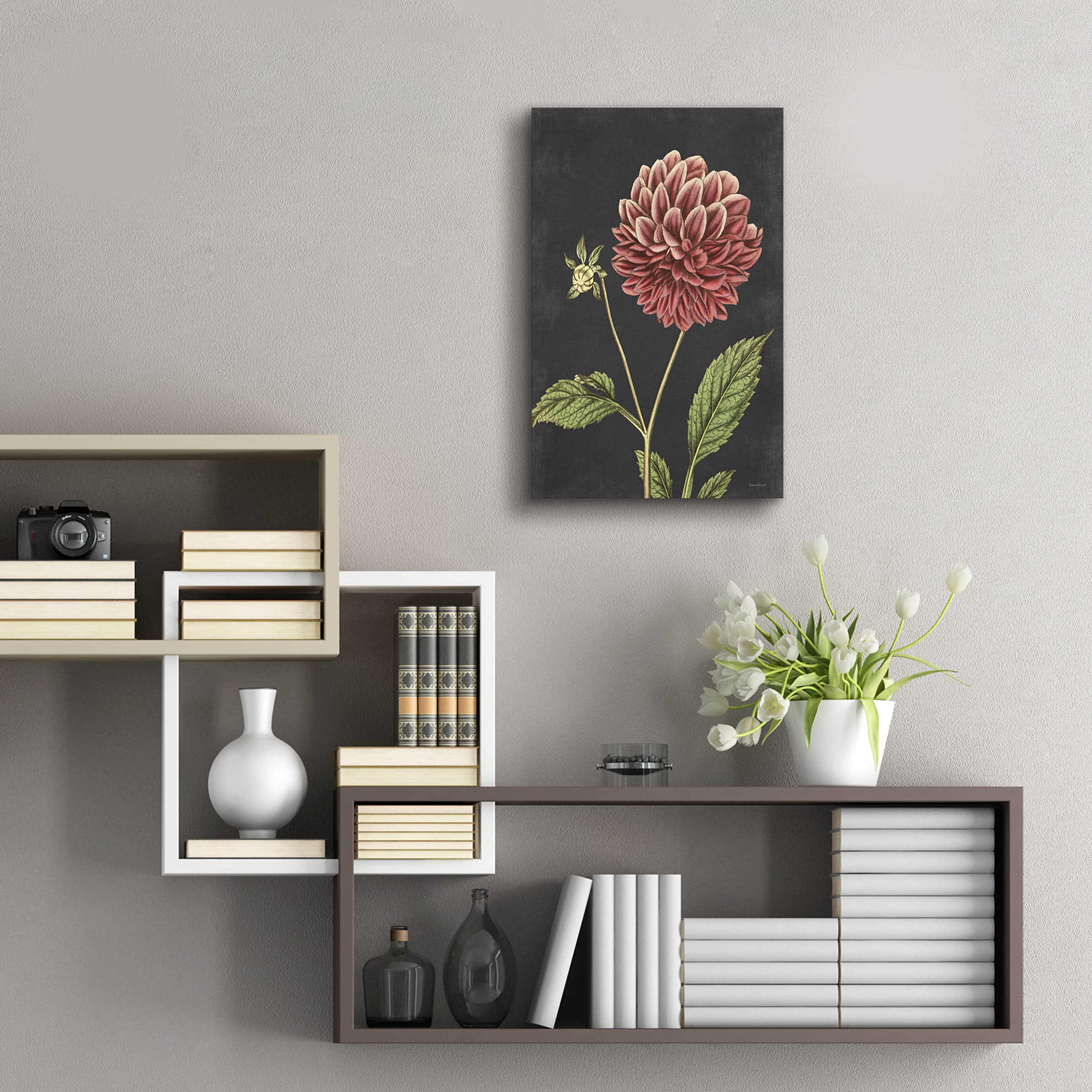 Epic Art 'Dahlia' by Lettered & Lined - 16x24 Inch Acrylic Glass Wall Decor - Modern Floral Painting for Living Room, Bedroom & Office