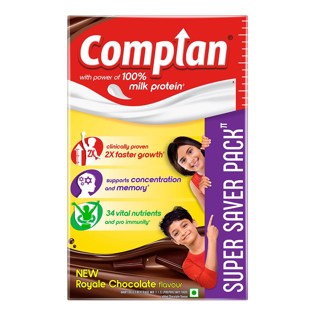 Complan Royale Chocolate Nutrition Drink Powder for Kids - 750g Carton | High Protein & 34 Essential Vitamins for Child Growth | Perfect for Breakfast, School Lunch & After-School Snacks