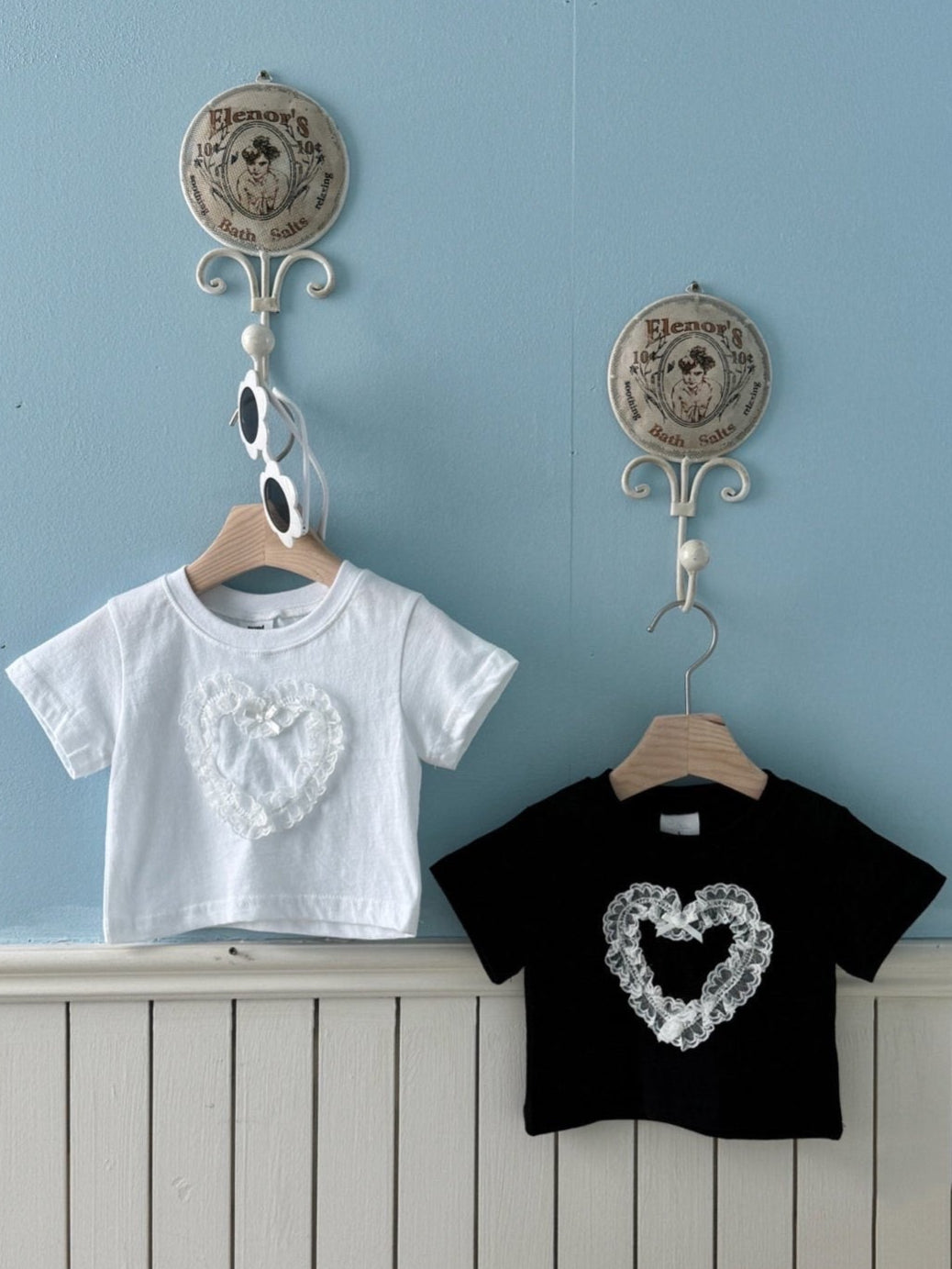 Lace Heart Crop Tee - Women's Romantic Lace Short Sleeve T-Shirt for Casual Wear & Date Night Outfits