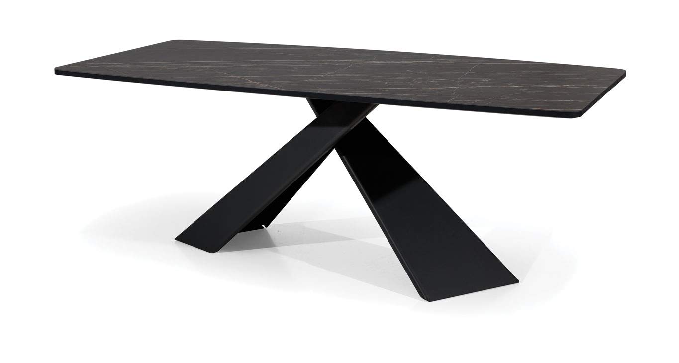 Olivia Black Dining Table - Modern Elegance for Home, Office, and Restaurant Spaces
