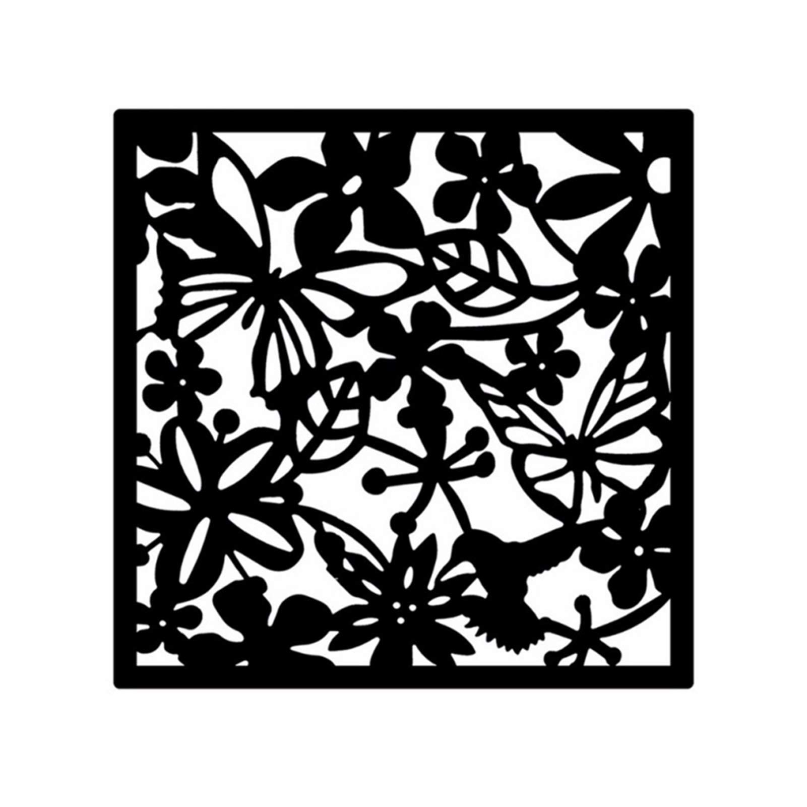 40x40CM Butterfly Bird Flower Hollow Out Hanging Screen Partition Divider Panel - Black Home Decor for Living Room, Bedroom, Office - Elegant Wall Decoration & Room Divider Screen for Privacy & Style