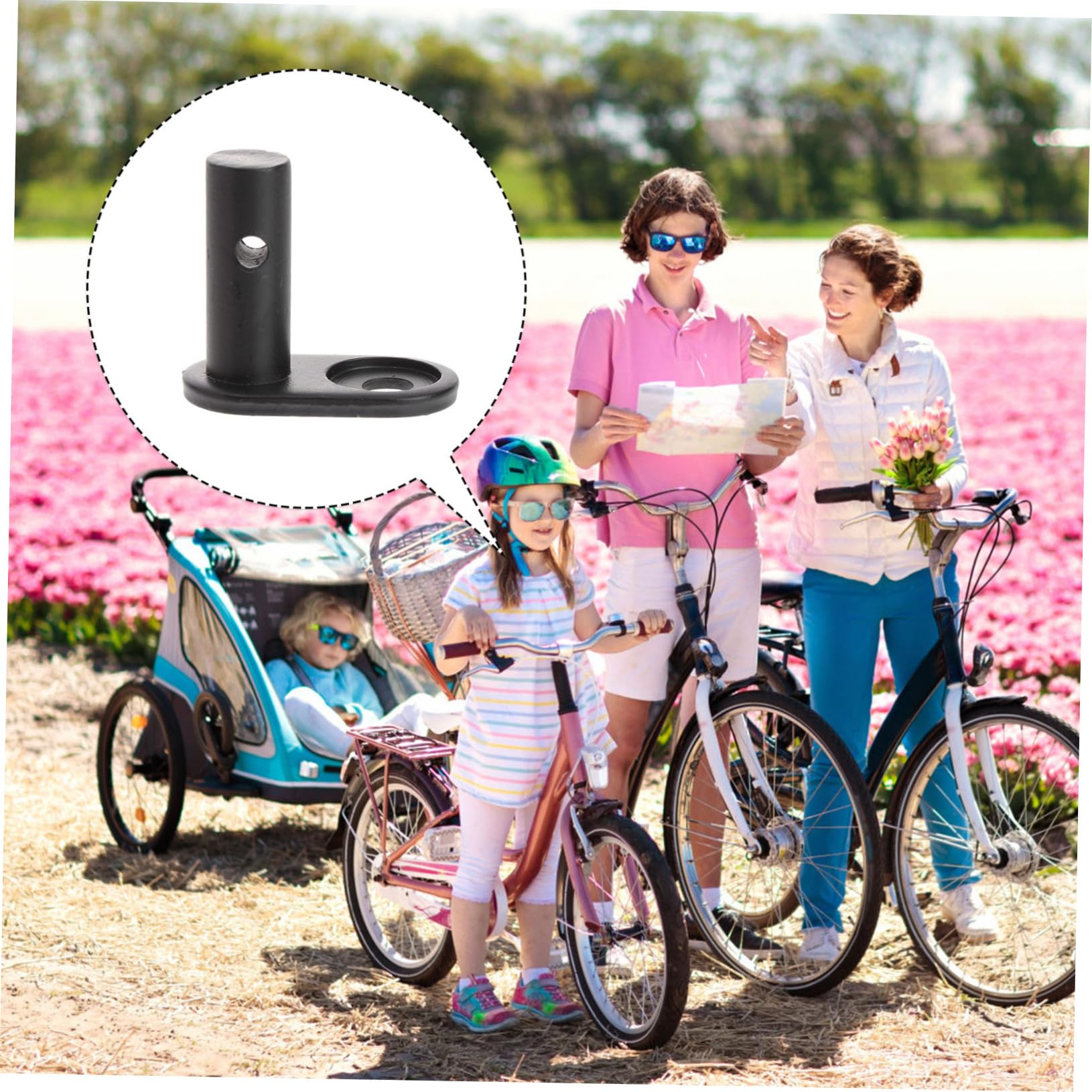 Balacoo Bike Hitch Adapter - Angled Coupler for Bike Strollers & Trailers | Secure Bike Traction Head Attachment | Compatible with Baby Trailers & Pet Carriers | Perfect for Family Cycling, Outdoor Adventures & Commuting