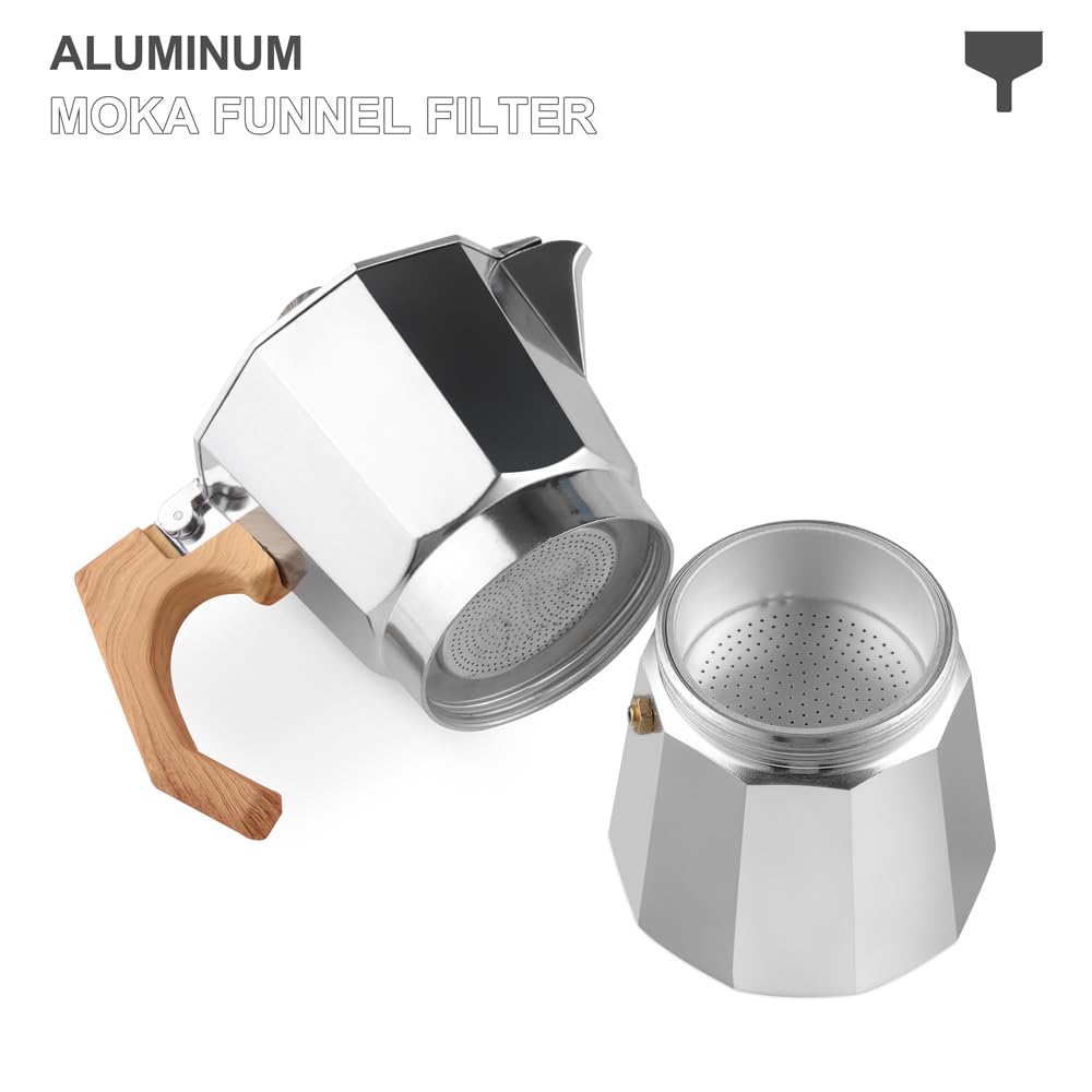 Wedrink Moka Pot Funnel Filter Replacement for 3-Cup Aluminum Espresso Maker - Compatible with Stovetop Coffee Makers | Perfect for Home Brewing & Camping Coffee