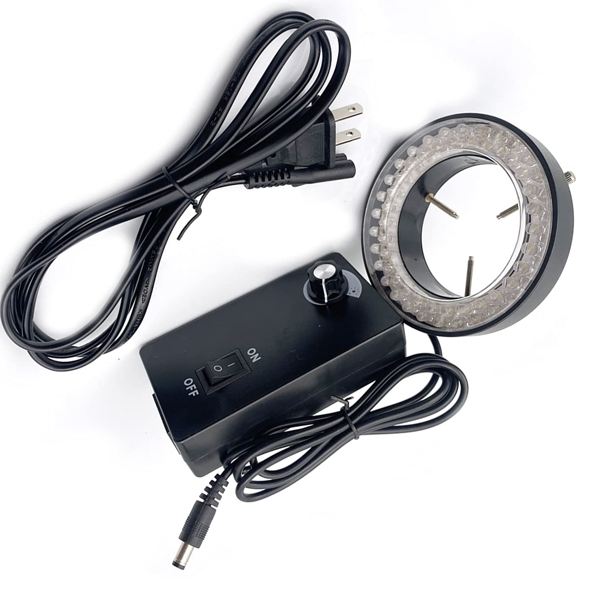 Kiro&Seeu 60-LED Microscope Ring Light - Adjustable Illuminator for Stereo Zoom Microscopes - Perfect for Lab & Inspection Work