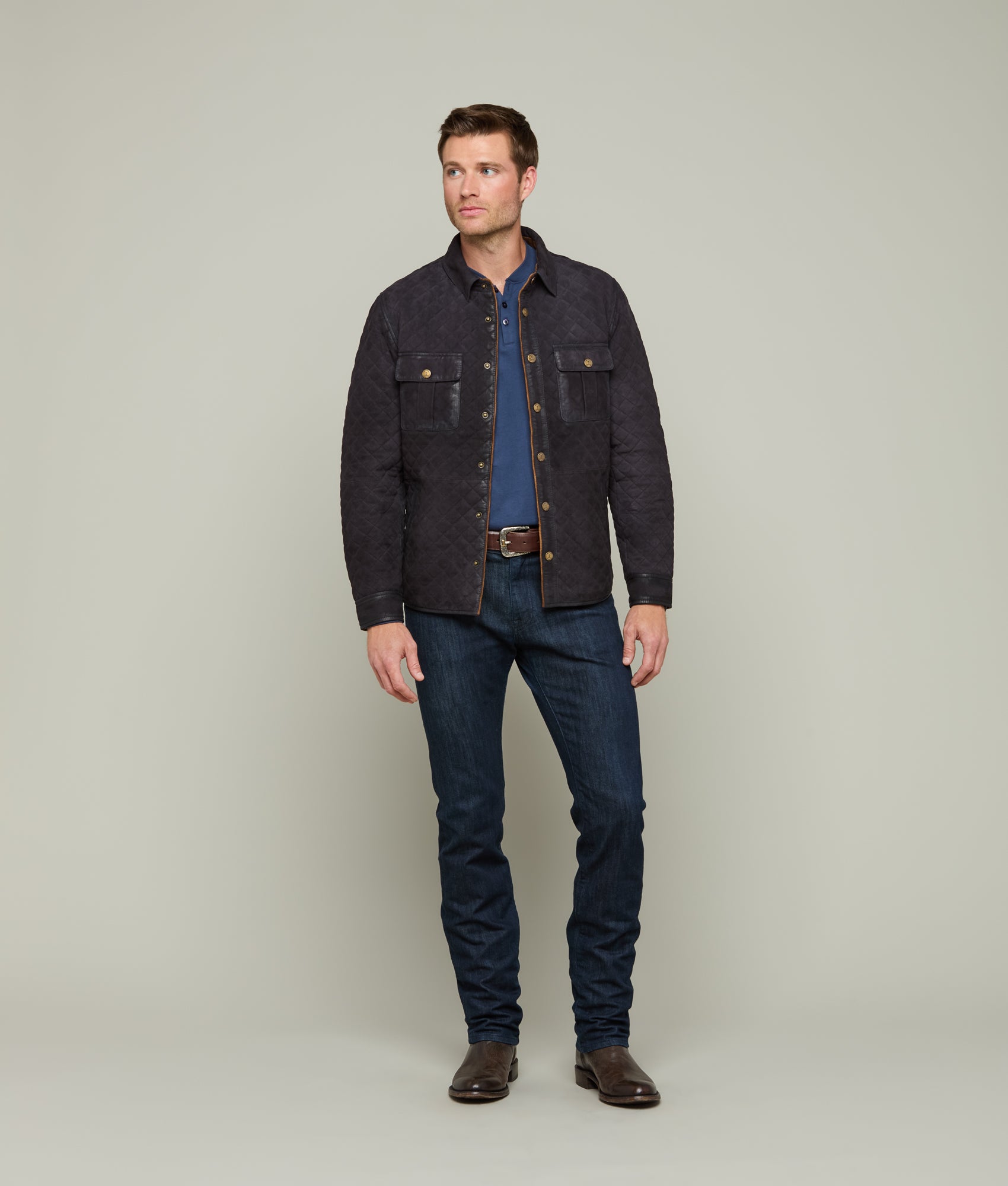 Premium Waxed Suede Jacket for Men - Water-Resistant Navy Outerwear | Perfect for Fall, Winter & Outdoor Adventures