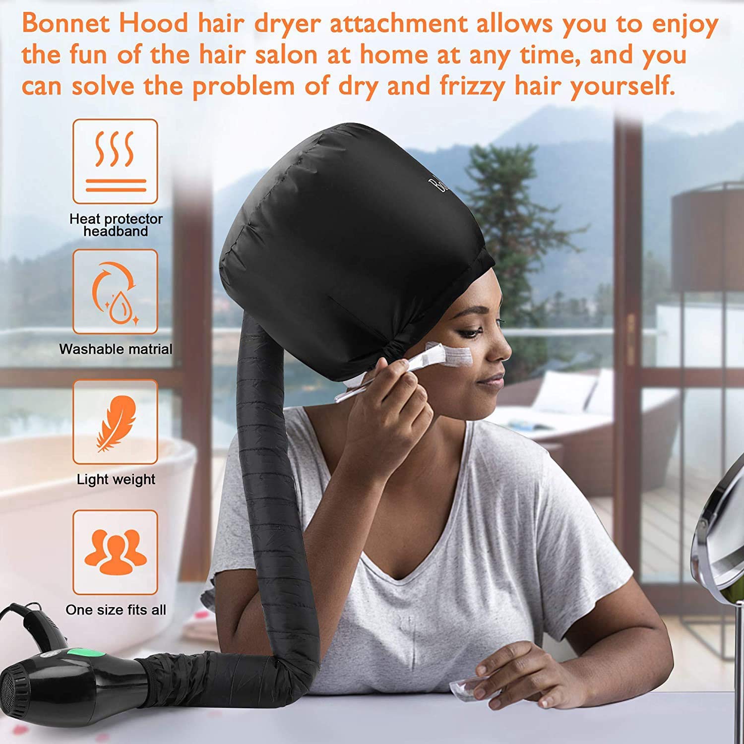 Professional Hair Dryer Cap for Dry & Damaged Hair - Home & Salon Use, Oil Treatment & Perm Steamer Hat - Perfect for Deep Conditioning, Hair Care & Styling at Home or Barbershop