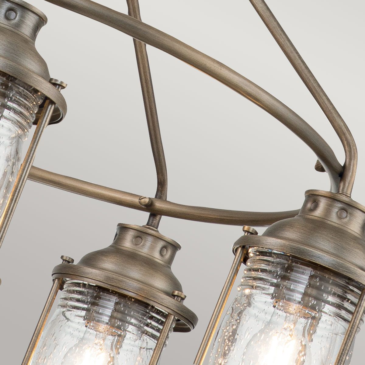 Ashland Bay 5-Light Outdoor Chandelier in Burnished Bronze & Weathered Zinc - IP44 Rated, E27 Socket - Perfect for Patio, Garden & Porch Lighting