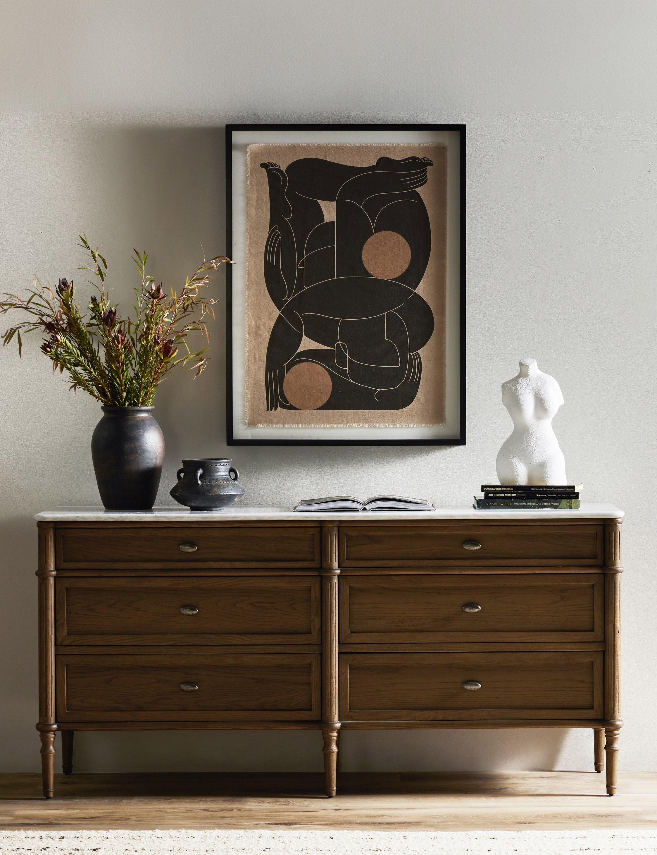 Delancey 6-Drawer Wooden Dresser for Bedroom - Modern Storage Chest with Smooth Gliding Drawers for Clothes & Accessories | Perfect for Master Bedroom, Guest Room, or Nursery Organization