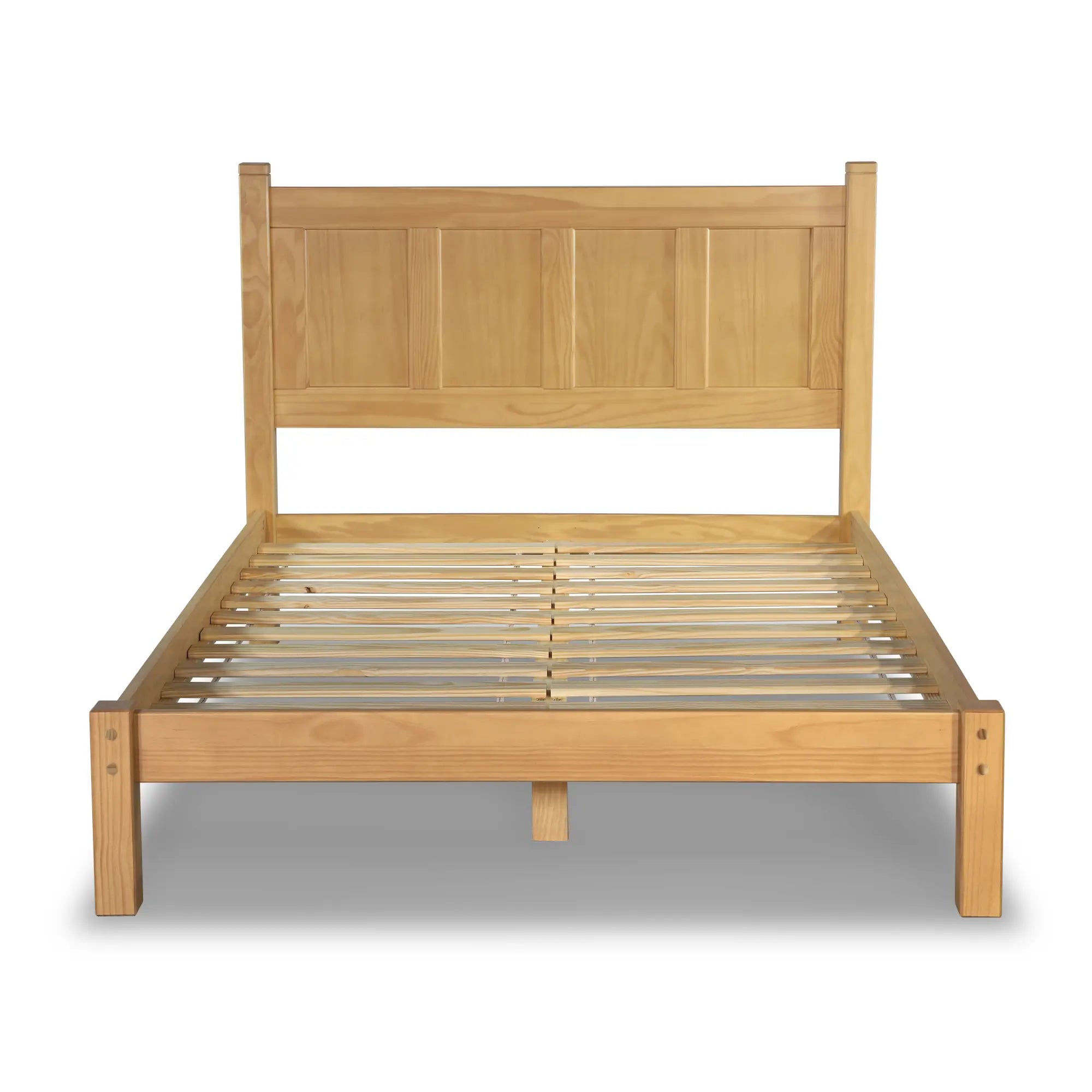 Shaker Panel Platform Bed Frame - Solid Wood Queen Size Bed with Storage, Modern Minimalist Design for Bedroom - Perfect for Small Spaces, Guest Rooms & Apartments
