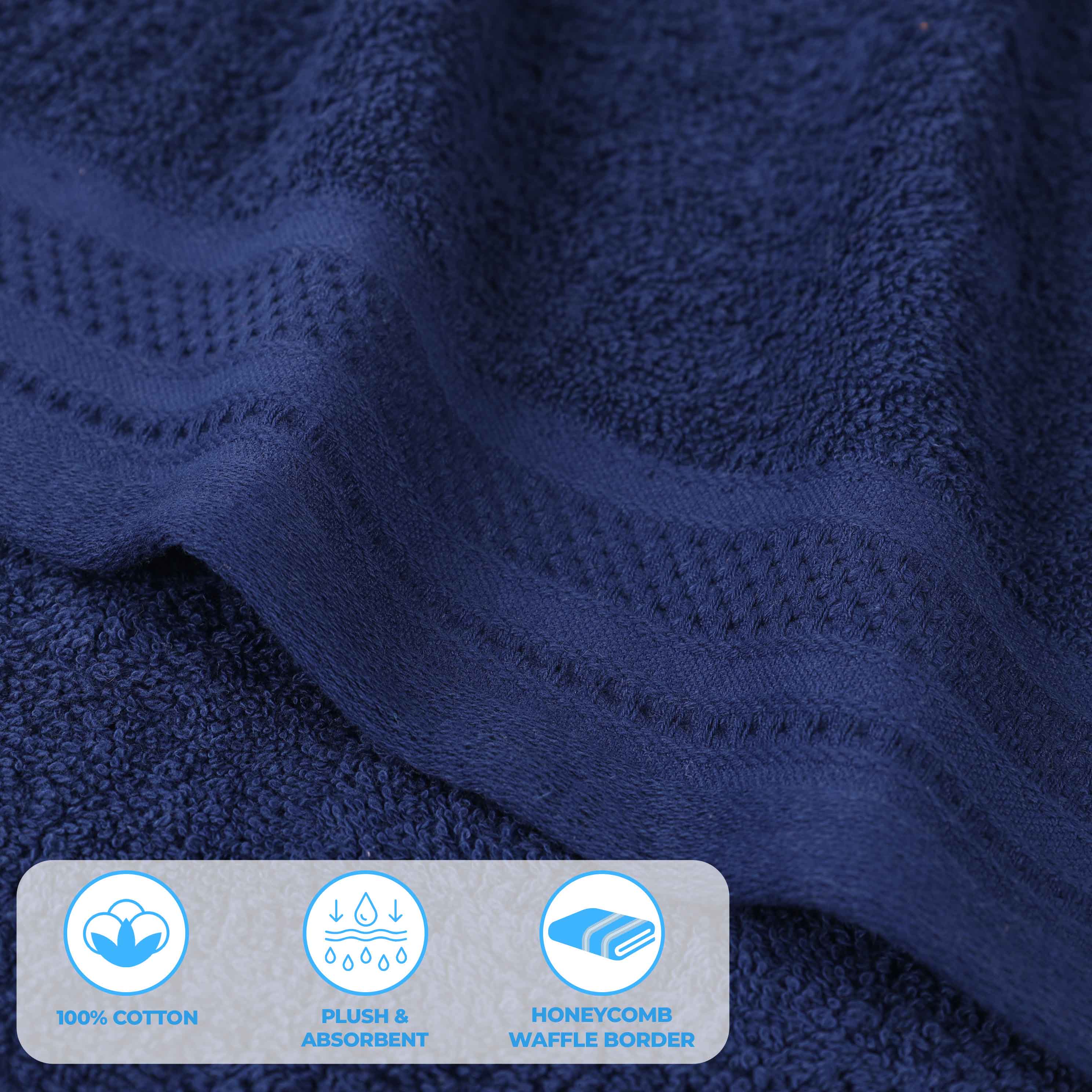 Premium Honeycomb Waffle Weave Cotton Bath Towels - Ultra Soft & Absorbent Luxury Bath Sheets Set of 2 for Spa, Hotel & Home Bathroom Use
