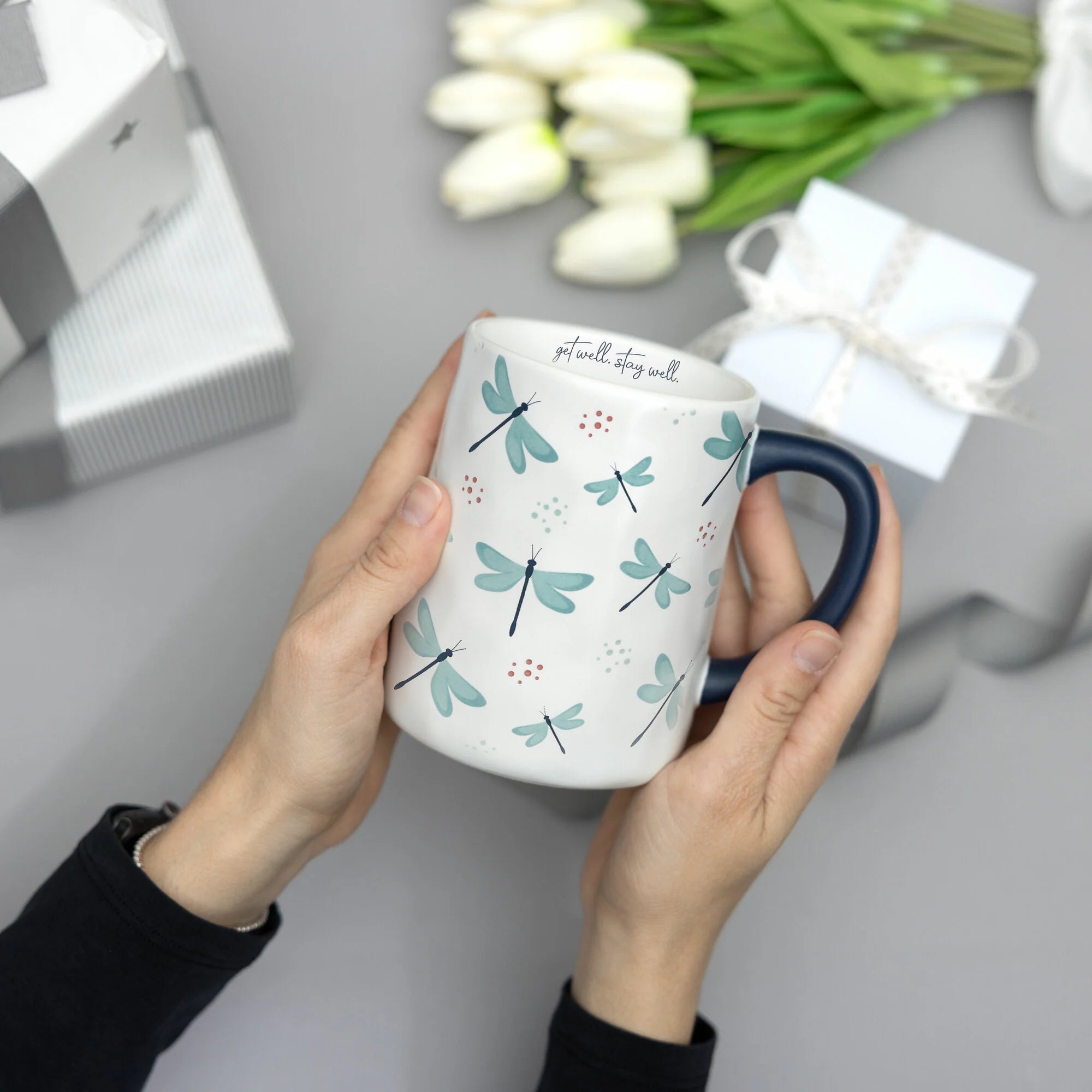 Get Well Dragonfly Mug - Inspirational Coffee Cup for Healing & Comfort - Perfect for Hospital Visits, Recovery Gifts & Daily Encouragement