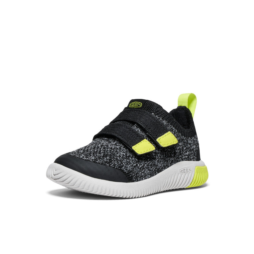KNX Toddlers' Knit Double Strap Shoes - Black/Evening Primrose | Comfortable & Stylish Baby Walking Shoes for Playtime & Outdoor Adventures