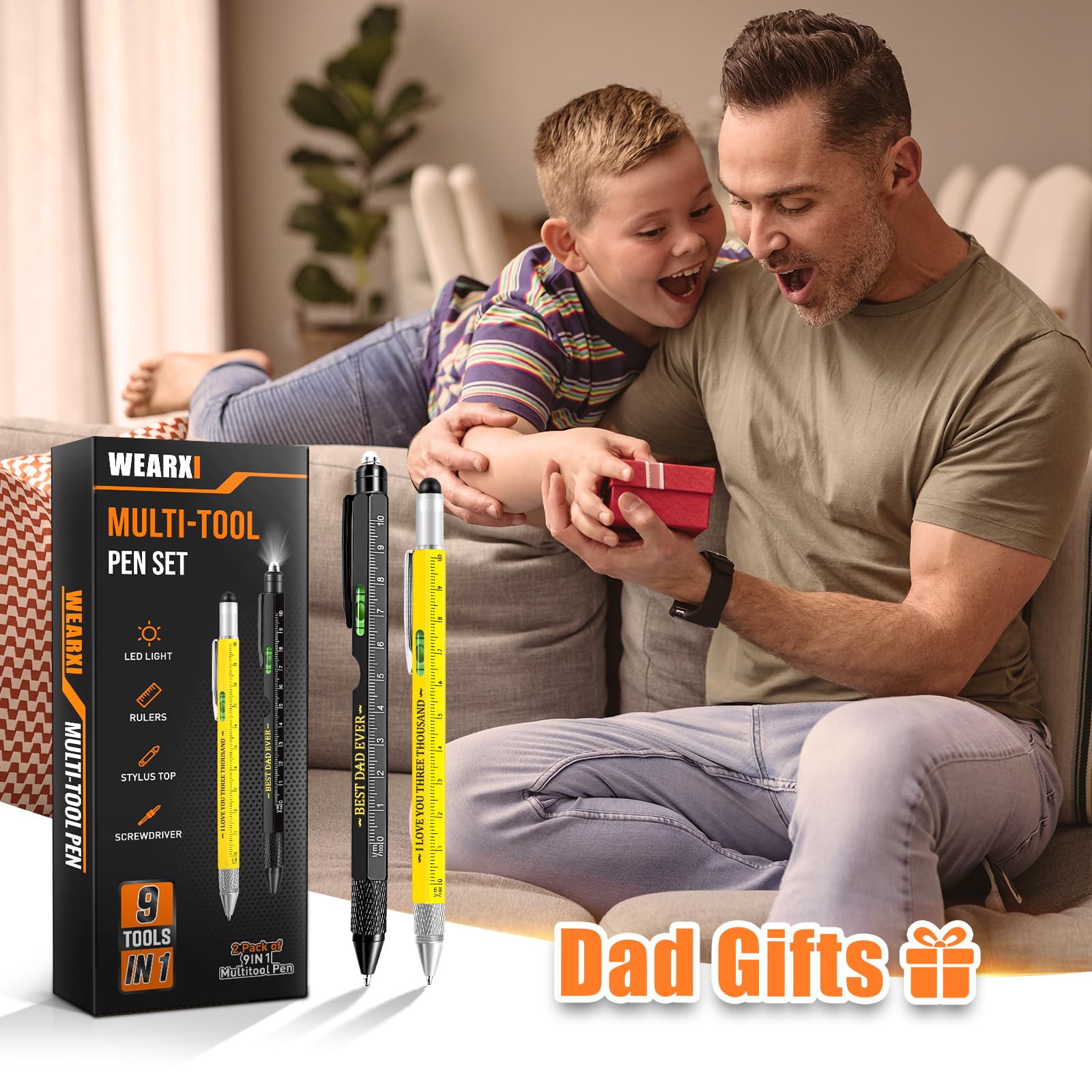 WEARXI 9-in-1 Multitool Pen - Perfect Father's Day Gift for Dad, Husband & Grandpa - Practical Birthday Gift for Men - Great for Office, Camping & Everyday Carry (Special Edition)